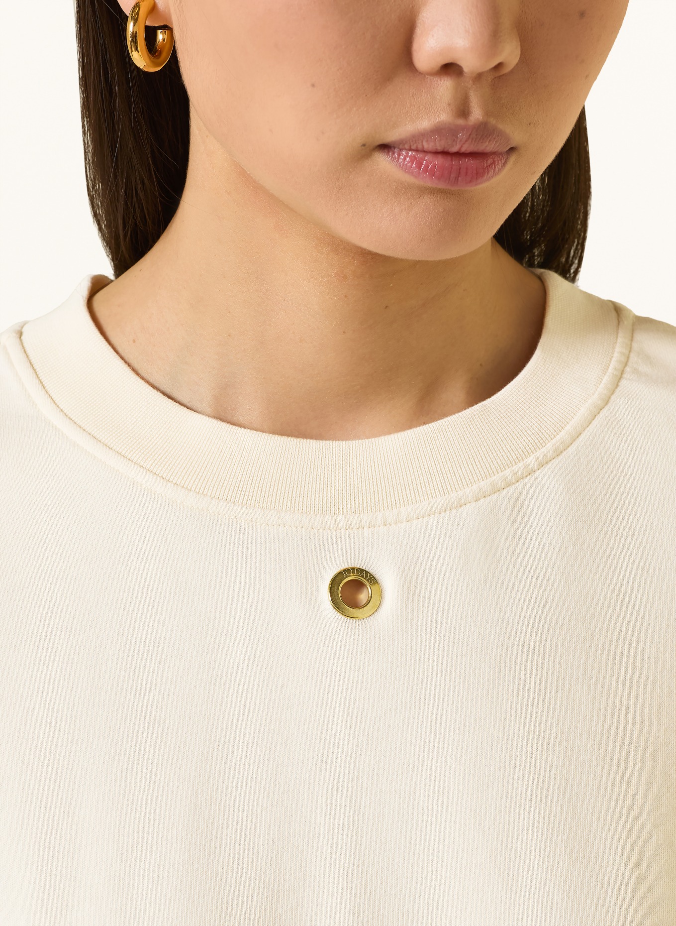 10DAYS Oversized-Sweatshirt mit 3/4-Arm: ECRU