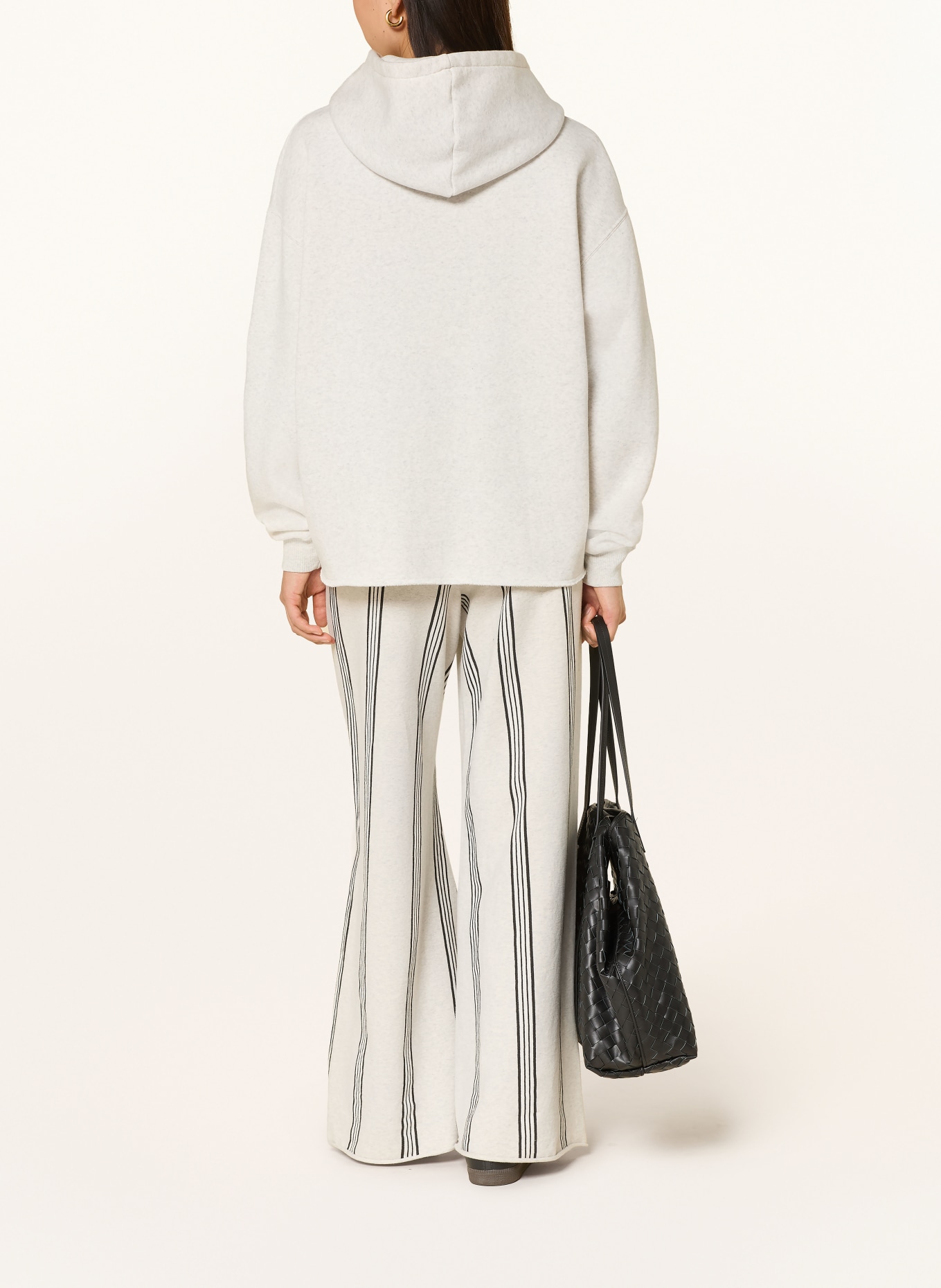 10DAYS Oversized-Hoodie: HELLGRAU / SCHWARZ