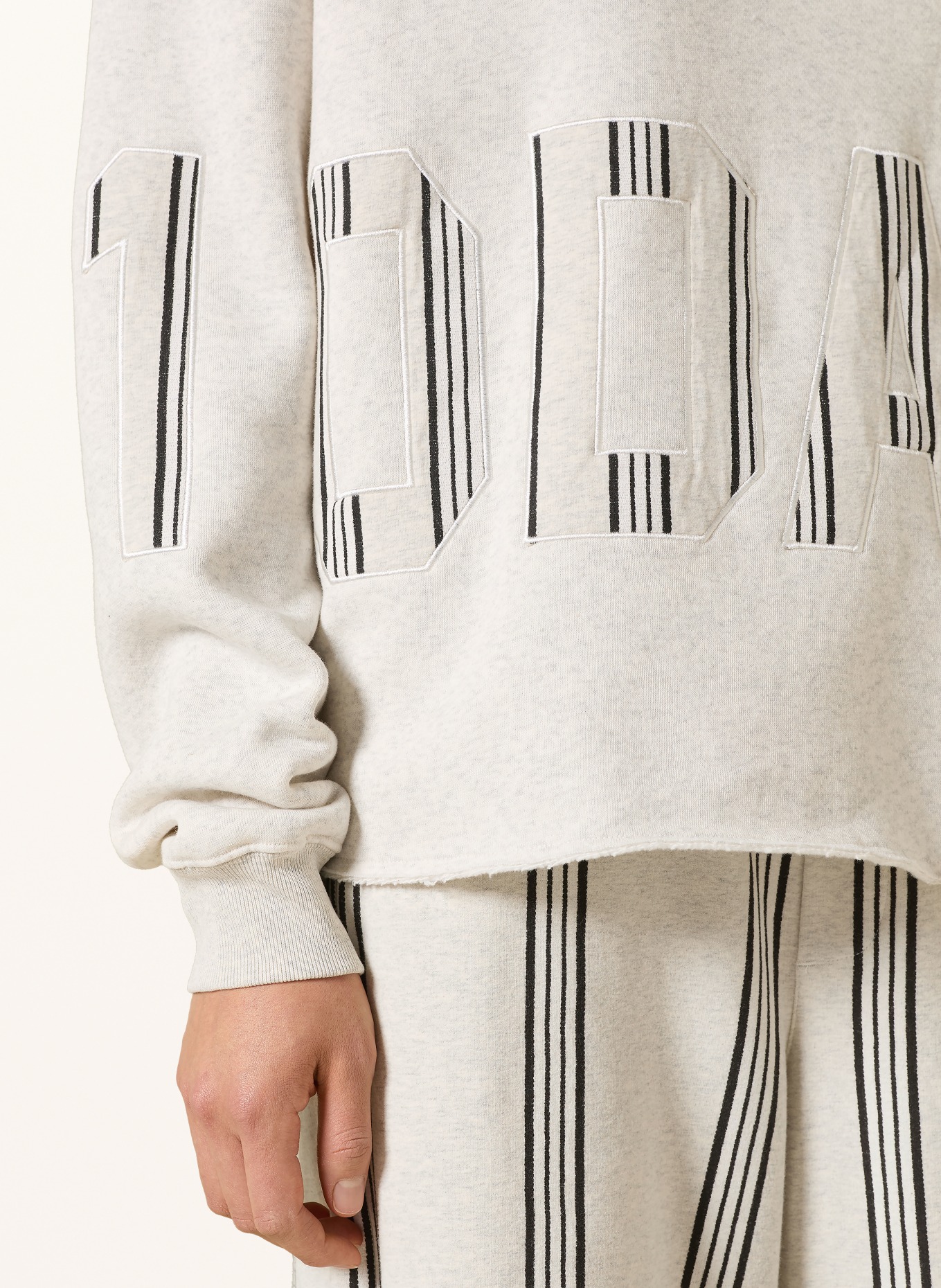 10DAYS Oversized-Hoodie: HELLGRAU / SCHWARZ