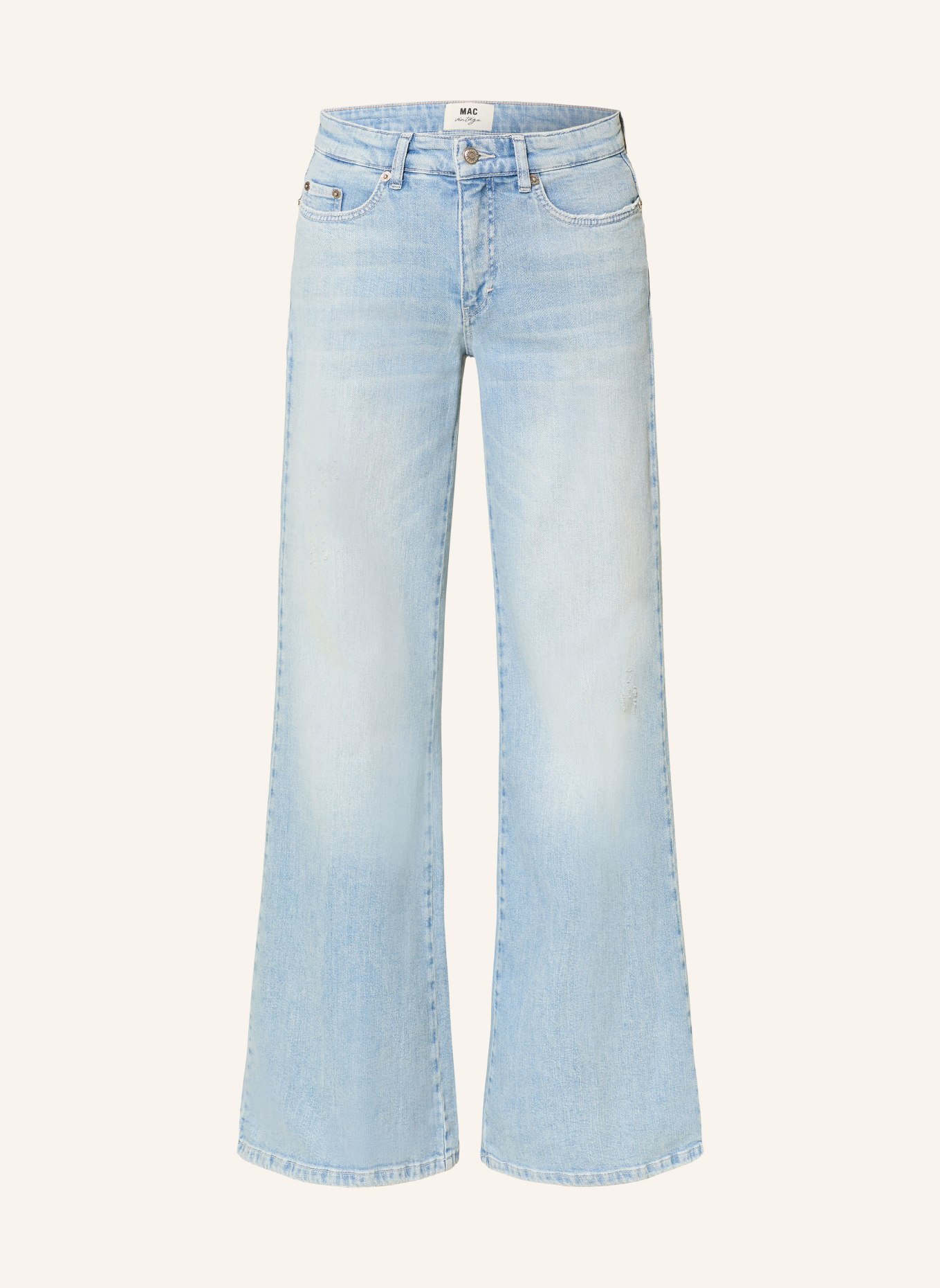 MAC Wide Leg Jeans: D223 super bright stoned wash