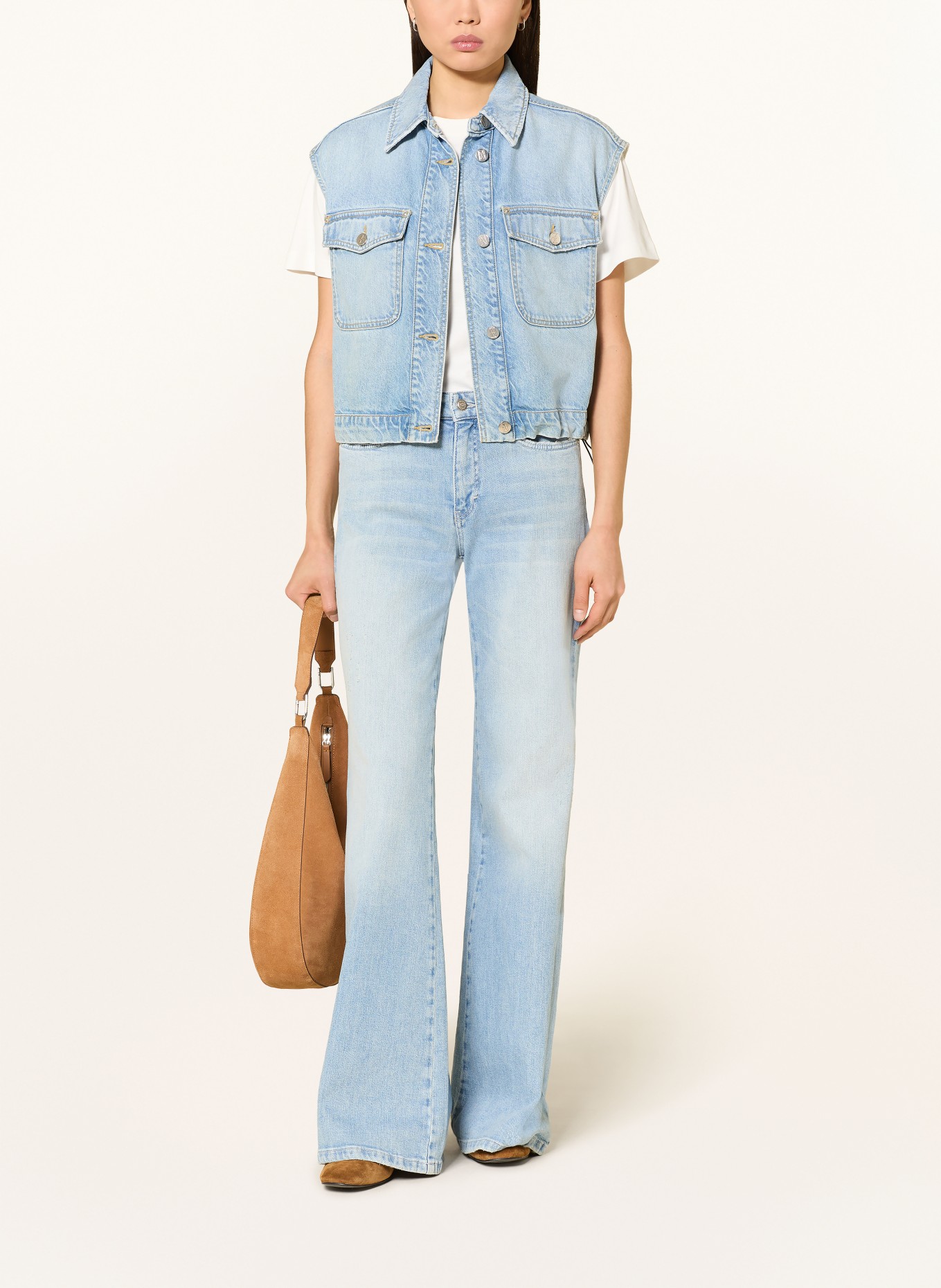 MAC Wide Leg Jeans: D223 super bright stoned wash