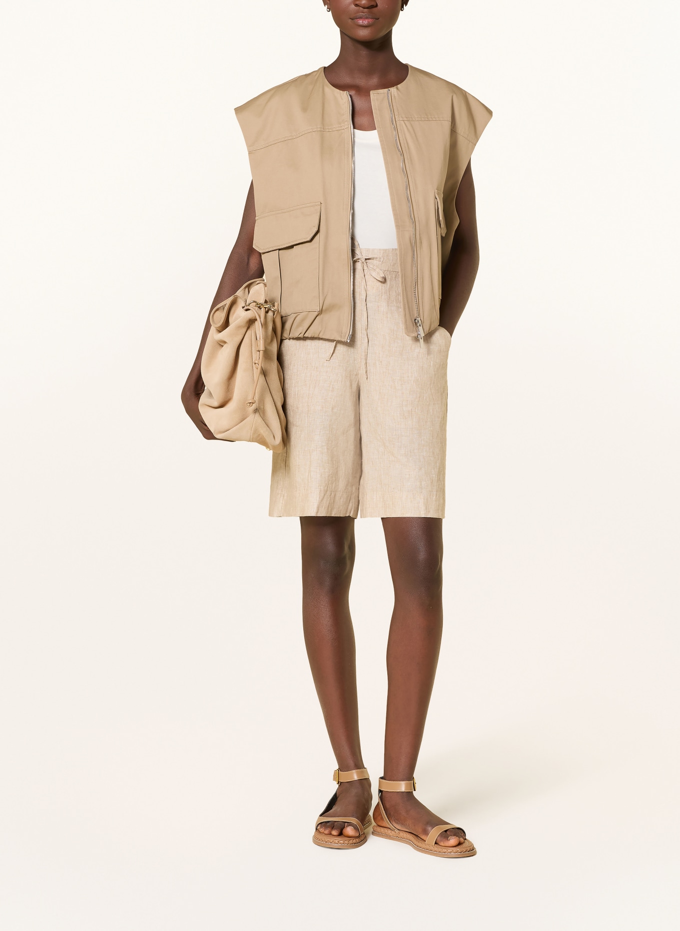 MAC SANNY linen shorts: BEIGE