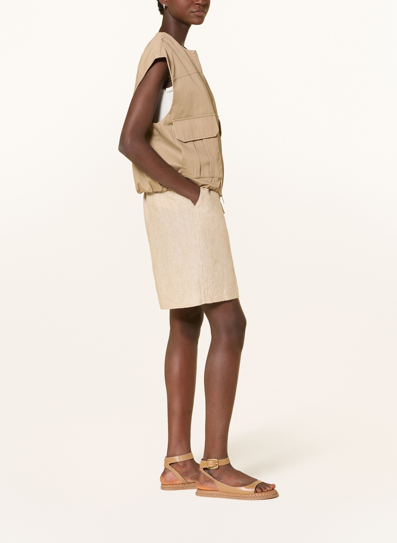 MAC SANNY linen shorts: BEIGE