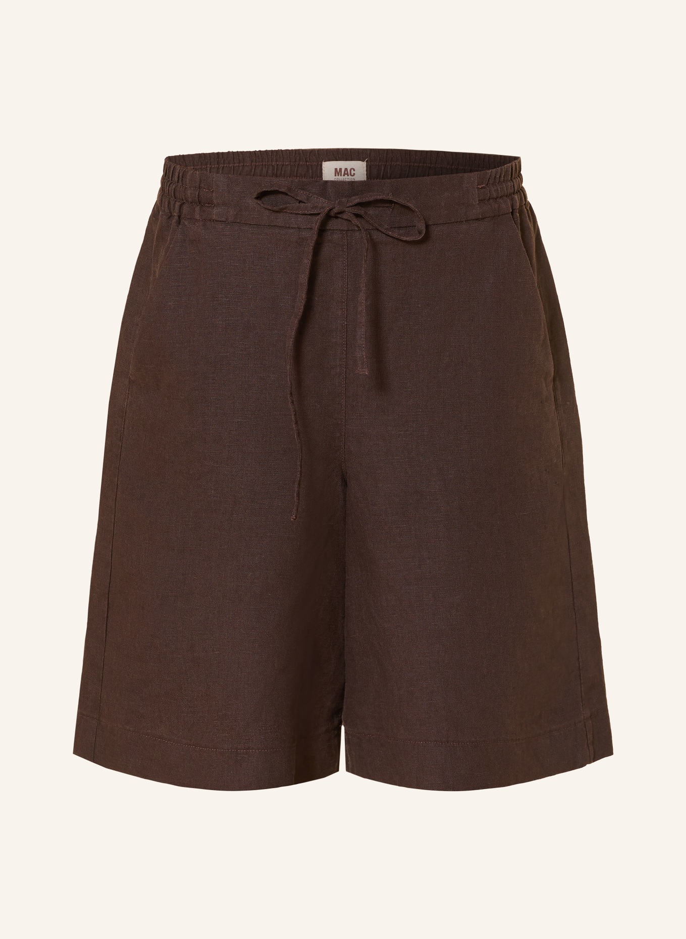 MAC Linnen short SANNY: MARRON FONCÉ