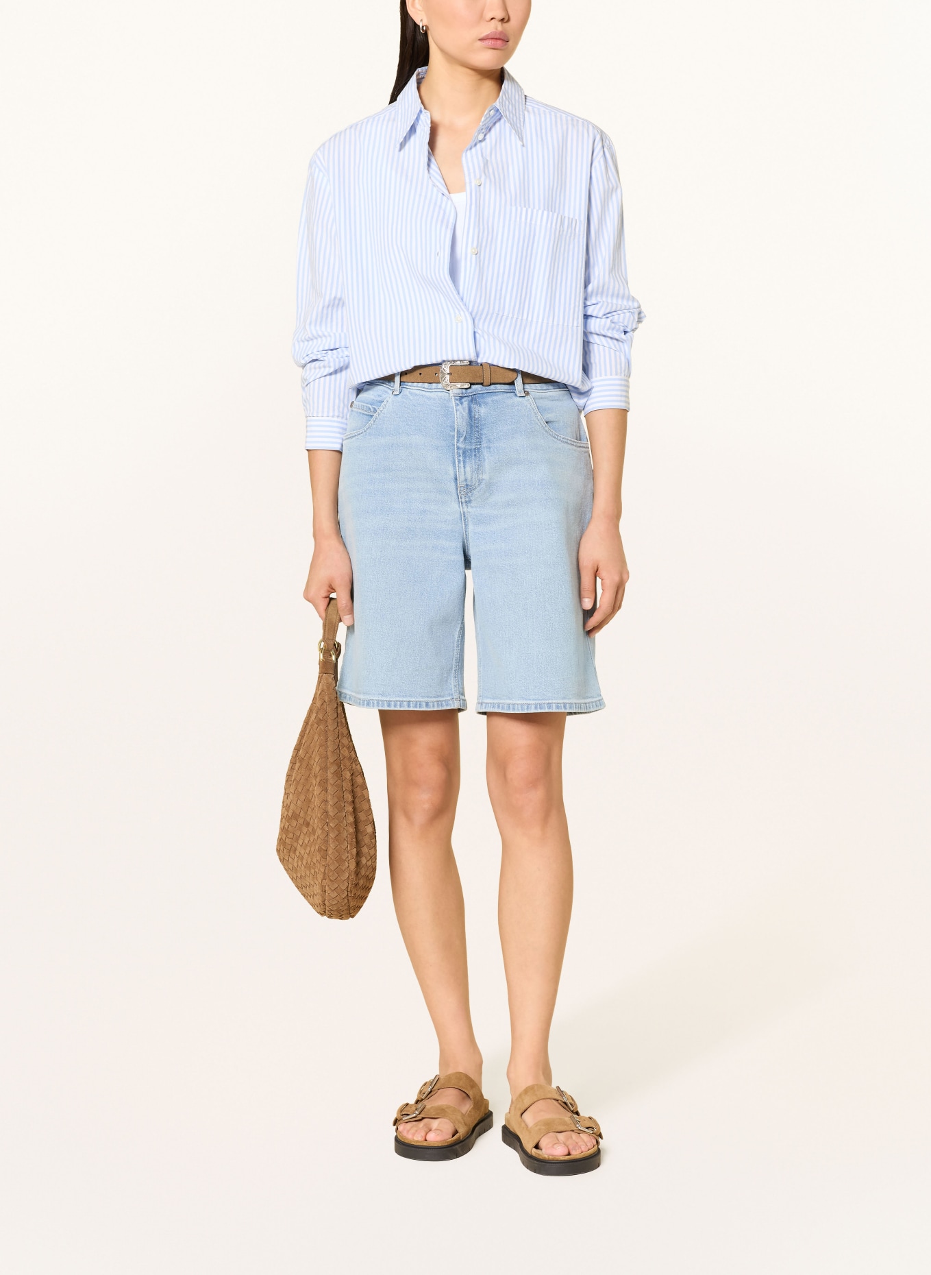 MAC FLORIDA denim Bermuda shorts: D281 authentic sky blue