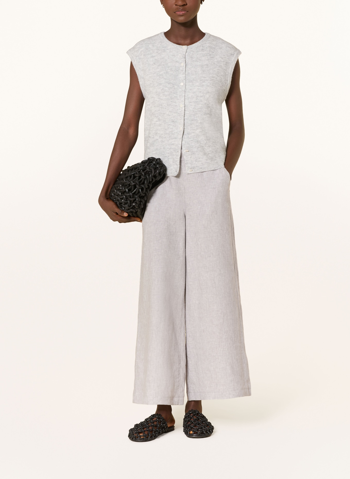 MAC Linnen culotte CALLIE: LICHTGRIJS