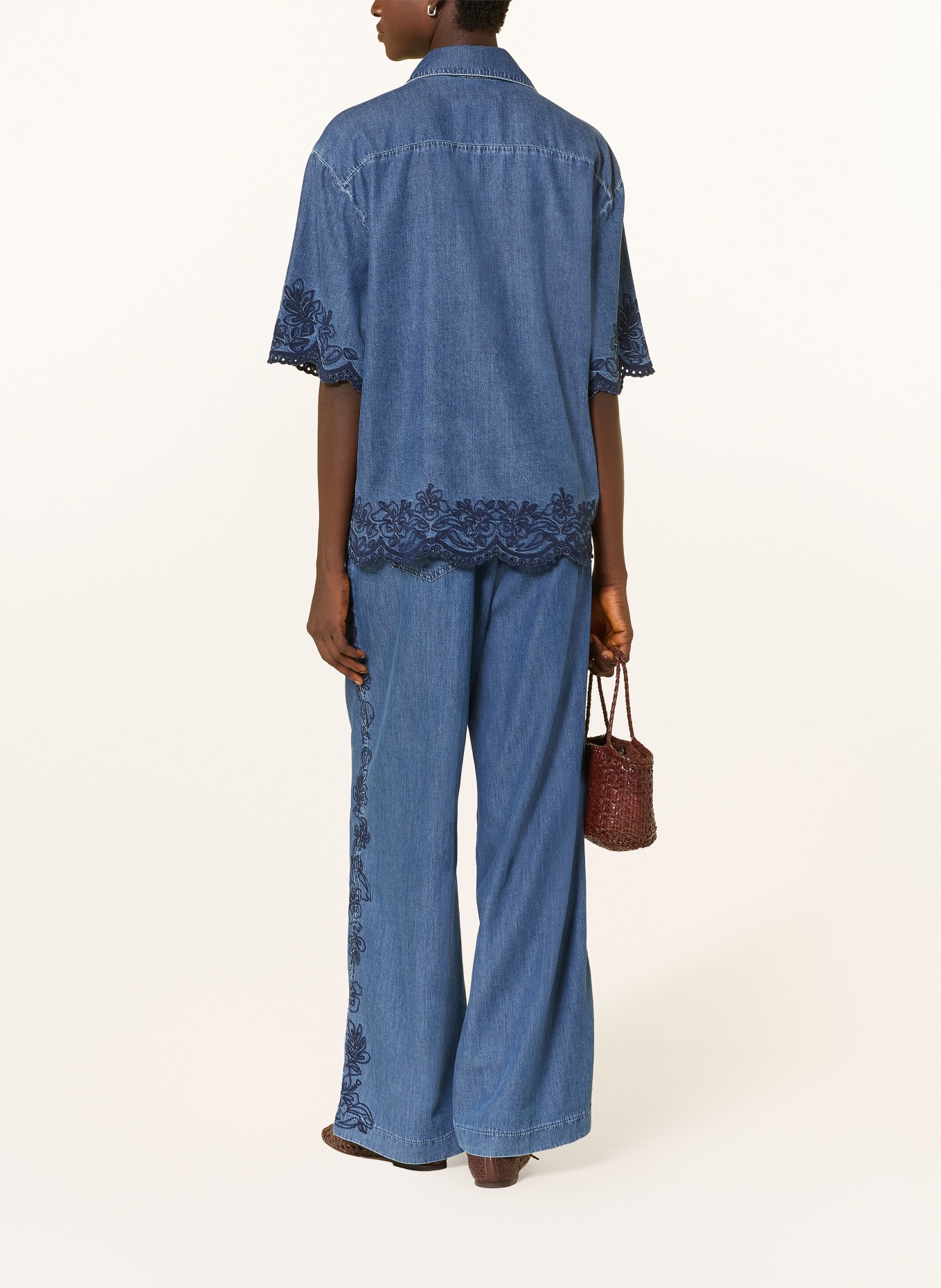 MAC Bluzka koszulowa w stylu jeansowym: NIEBIESKI