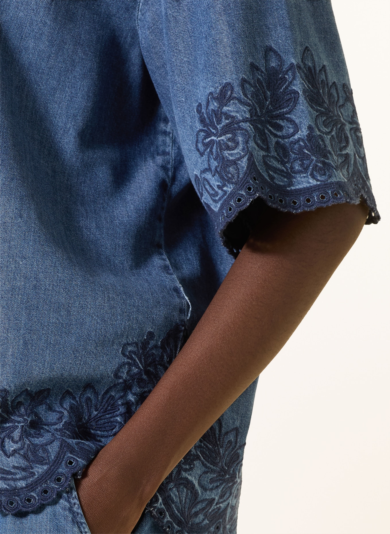 MAC Bluzka koszulowa w stylu jeansowym: NIEBIESKI