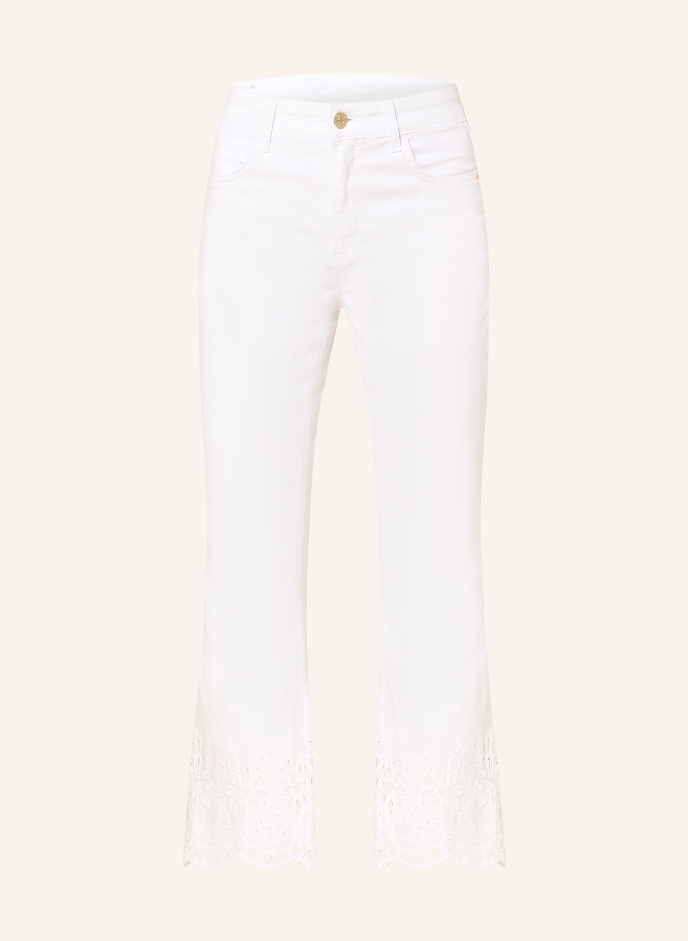 MAC Jean court avec pointe trouée: D010 WHITE DENIM