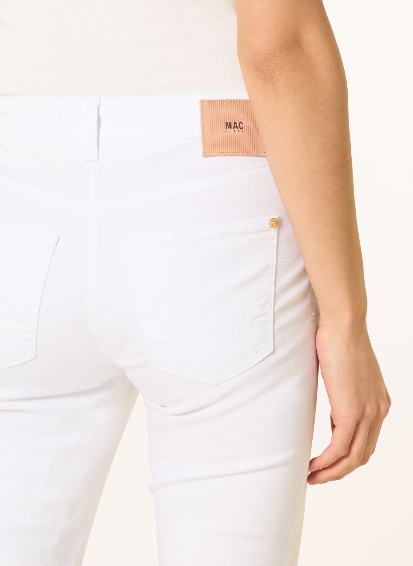 MAC Jean court avec pointe trouée: D010 WHITE DENIM