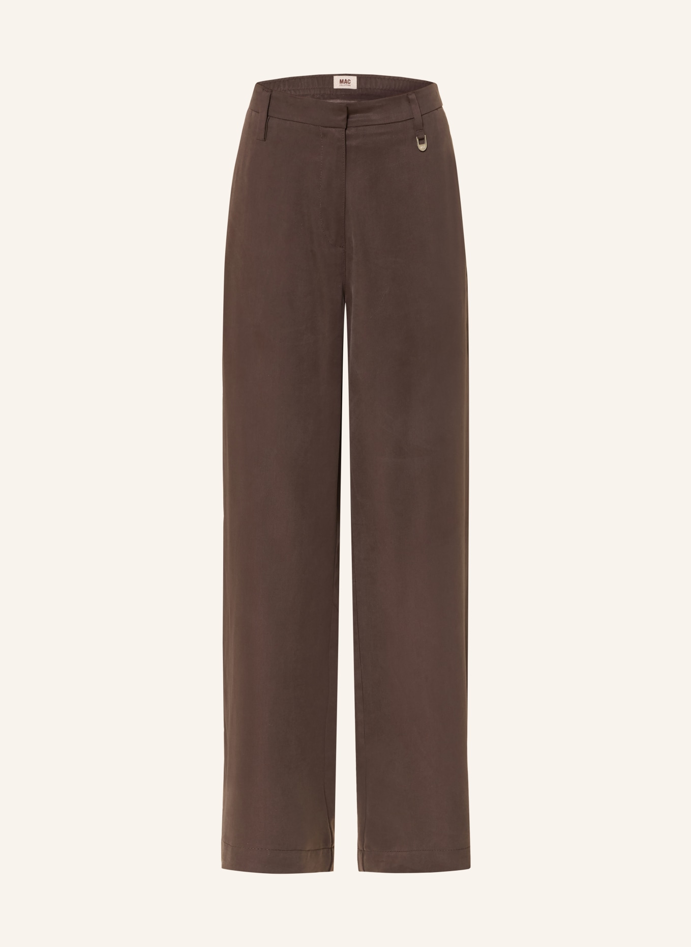 MAC WINNIE wide-leg pants: DARK BROWN