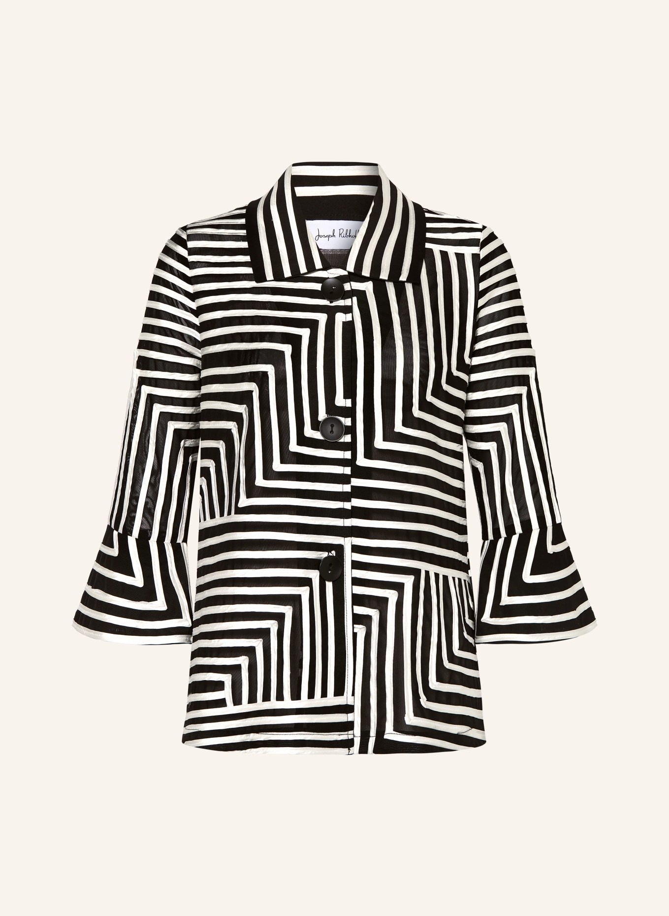 Joseph Ribkoff Hemdbluse mit 3/4-Arm: SCHWARZ / CREME