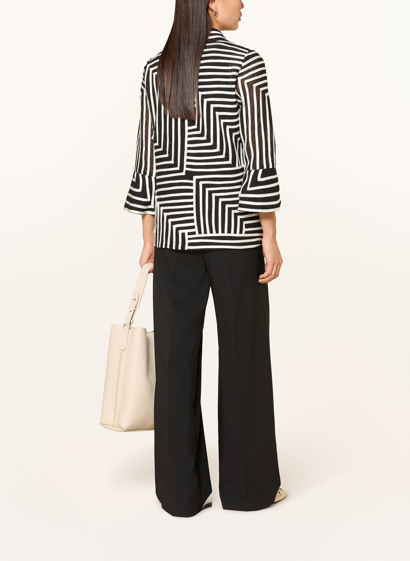 Joseph Ribkoff Hemdbluse mit 3/4-Arm: SCHWARZ / CREME