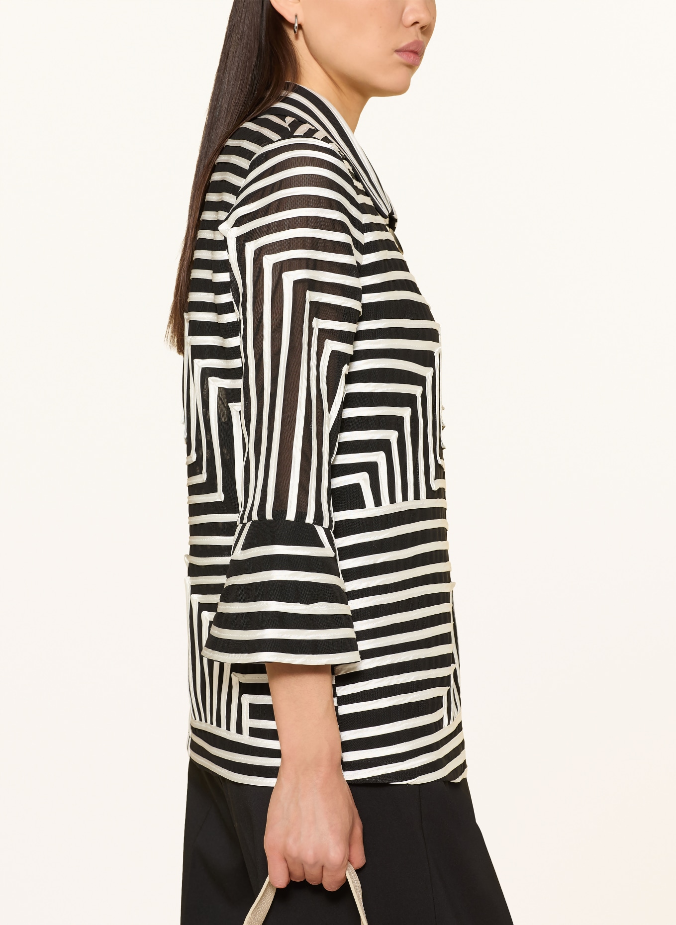 Joseph Ribkoff Hemdbluse mit 3/4-Arm: SCHWARZ / CREME