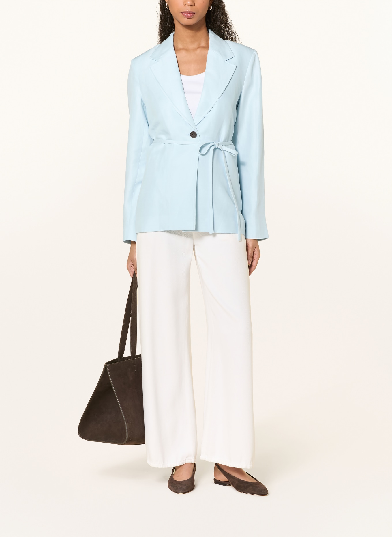 MSCH COPENHAGEN MSCHGRACIELA FRANCISKA blazer with linen: LIGHT BLUE