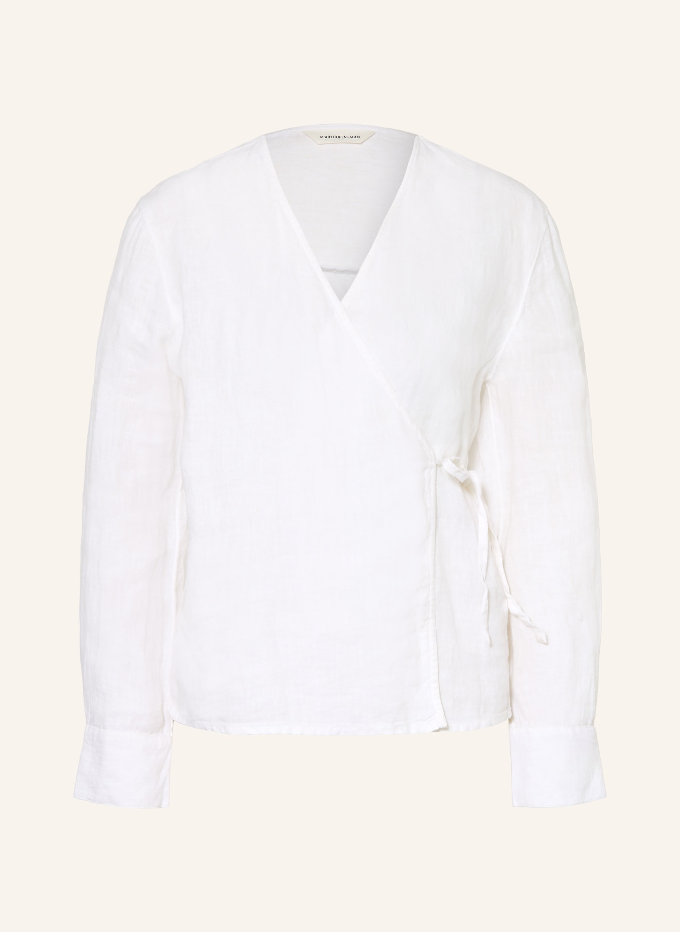MSCH COPENHAGEN Wickelbluse MSCHPEARLINA aus Leinen: WEISS