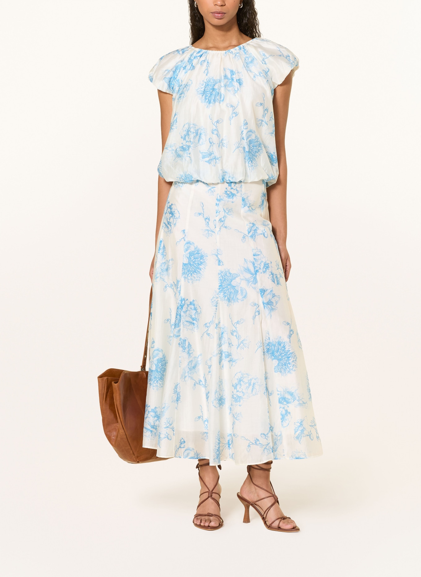 MSCH COPENHAGEN Blusenshirt MSCHEVANGELIA: CREME / HELLBLAU