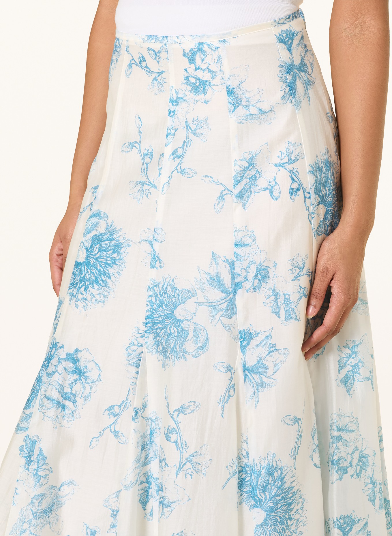 MSCH COPENHAGEN Sukně MSCHEVANGELIA: BÍLÁ / TMAVĚ MODRÁ