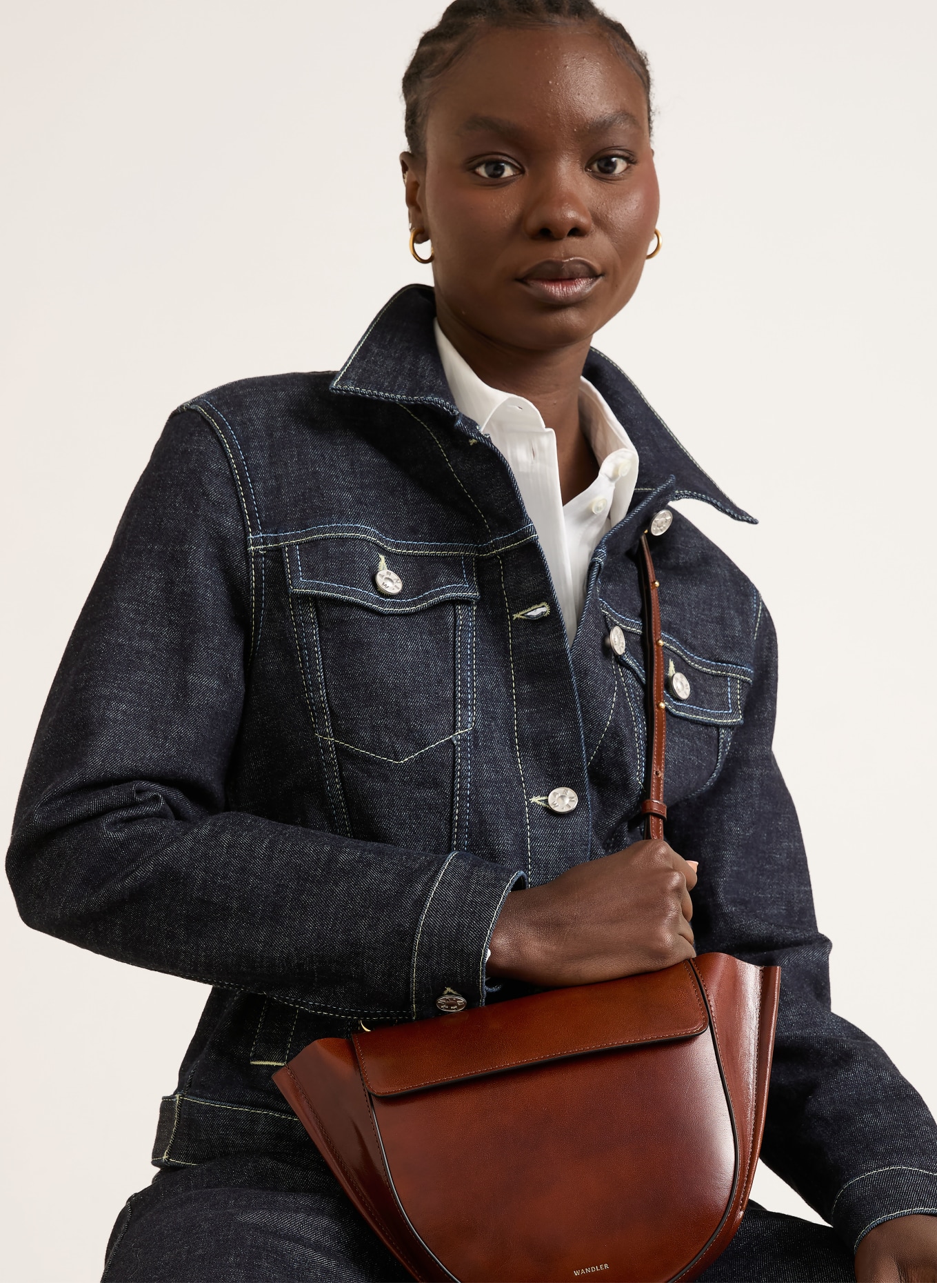 WANDLER Handtas HORTENSIA: BRUIN / GOUD