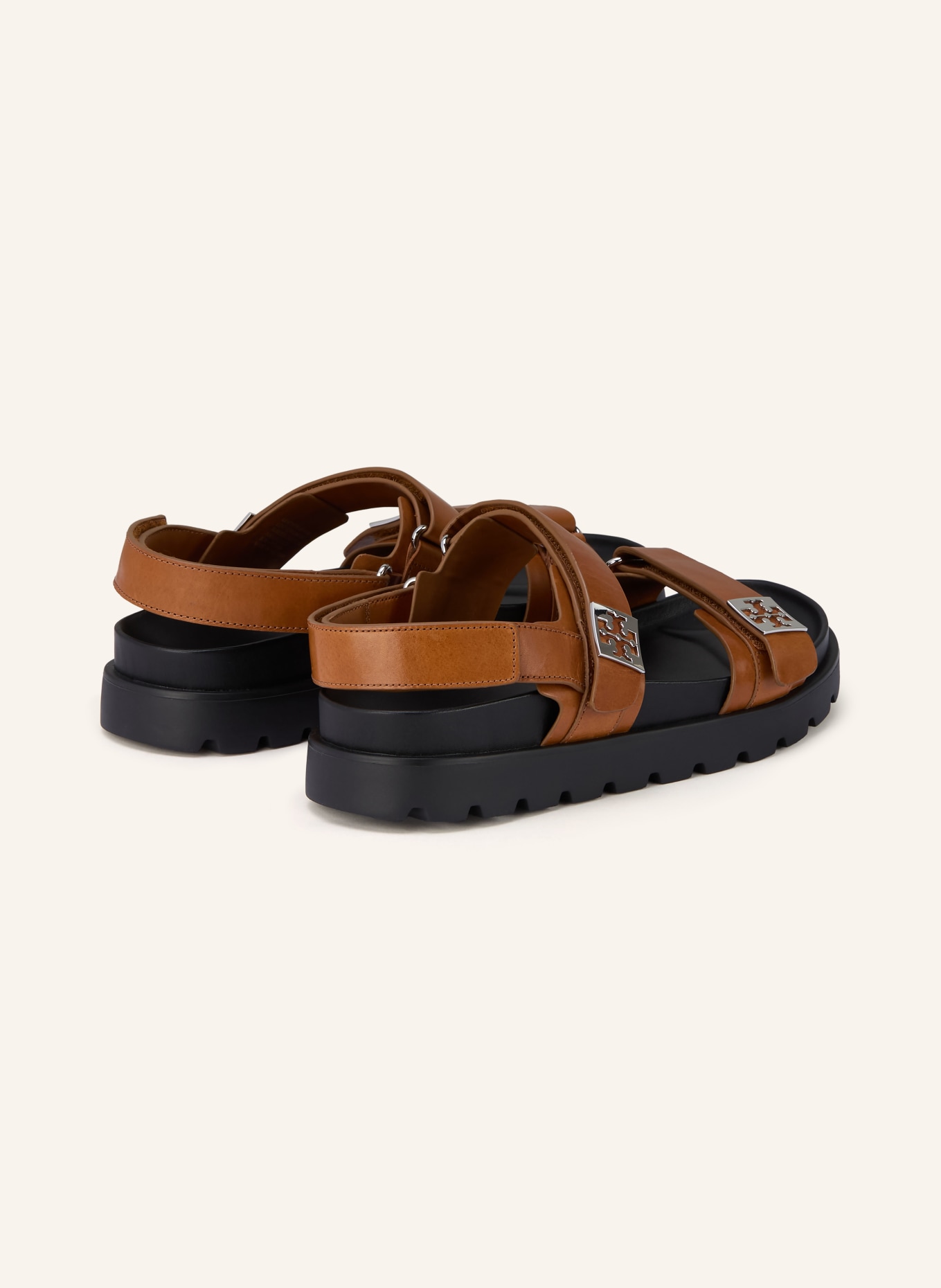 TORY BURCH Sandalen MELLOW SPORT: COGNAC / SILBER