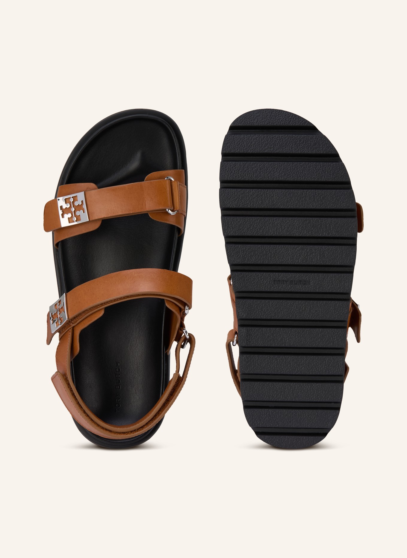 TORY BURCH Sandalen MELLOW SPORT: COGNAC / SILBER