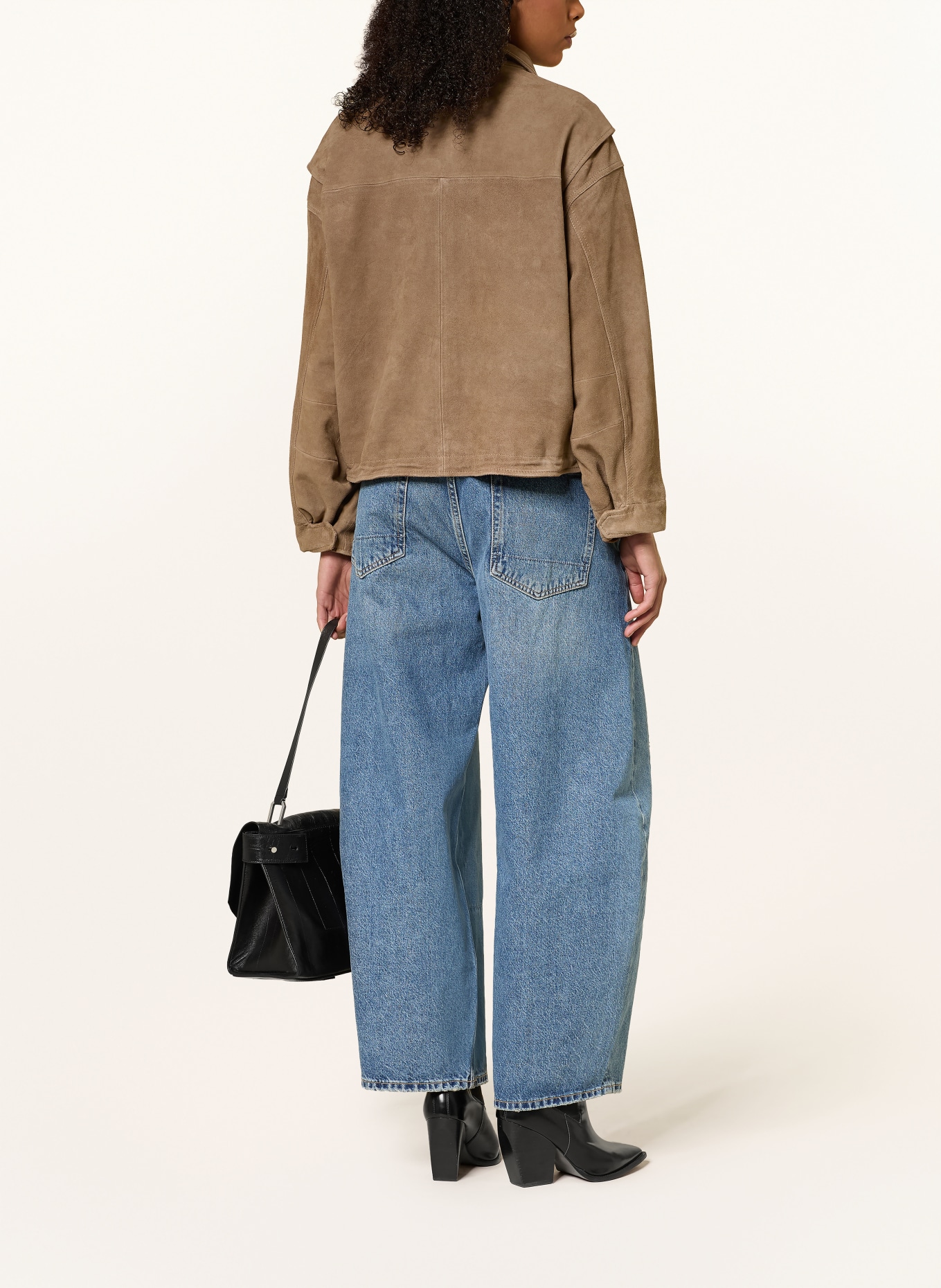 ALLSAINTS CLAY leather jacket: BROWN