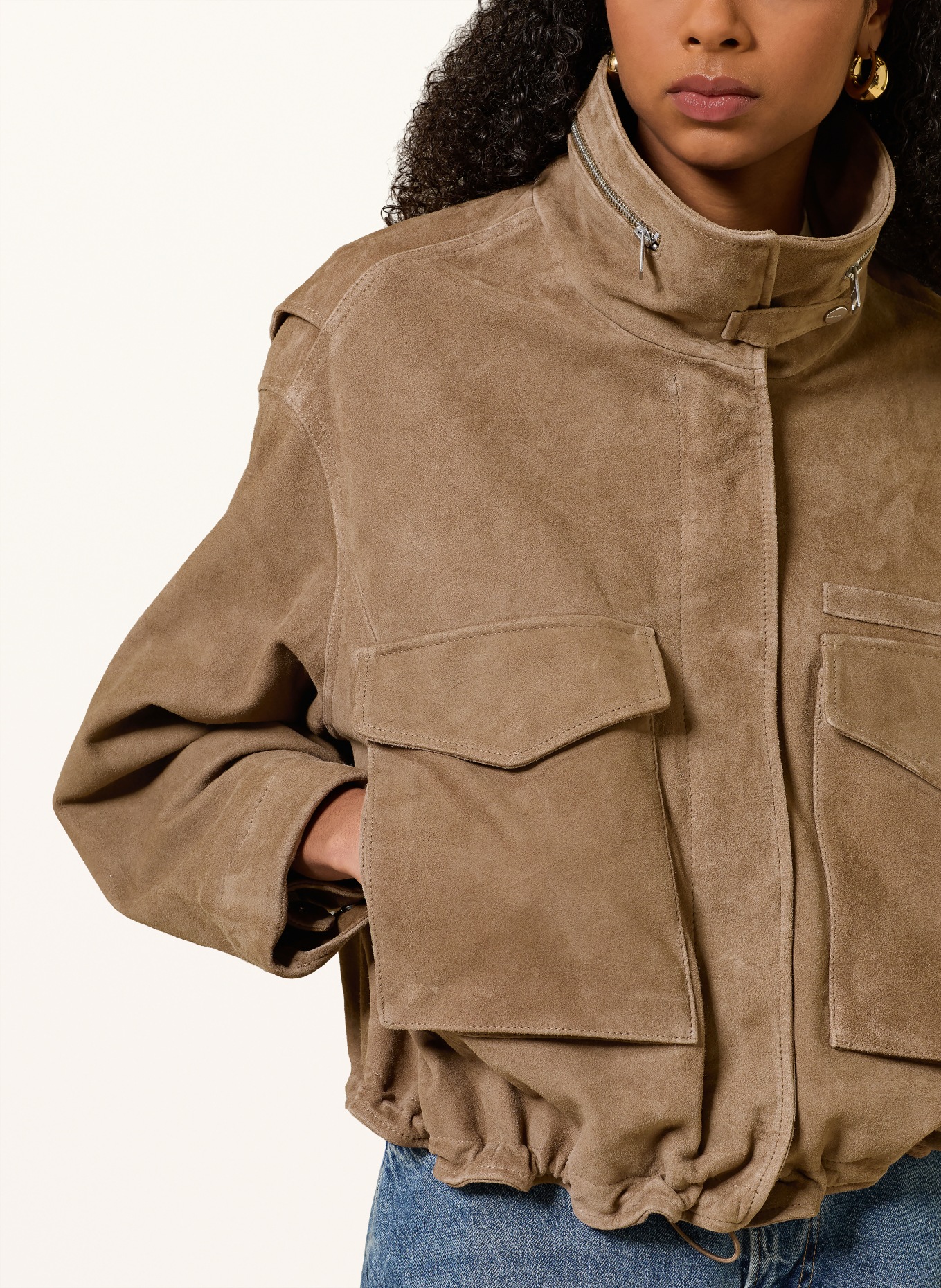 ALLSAINTS CLAY leather jacket: BROWN