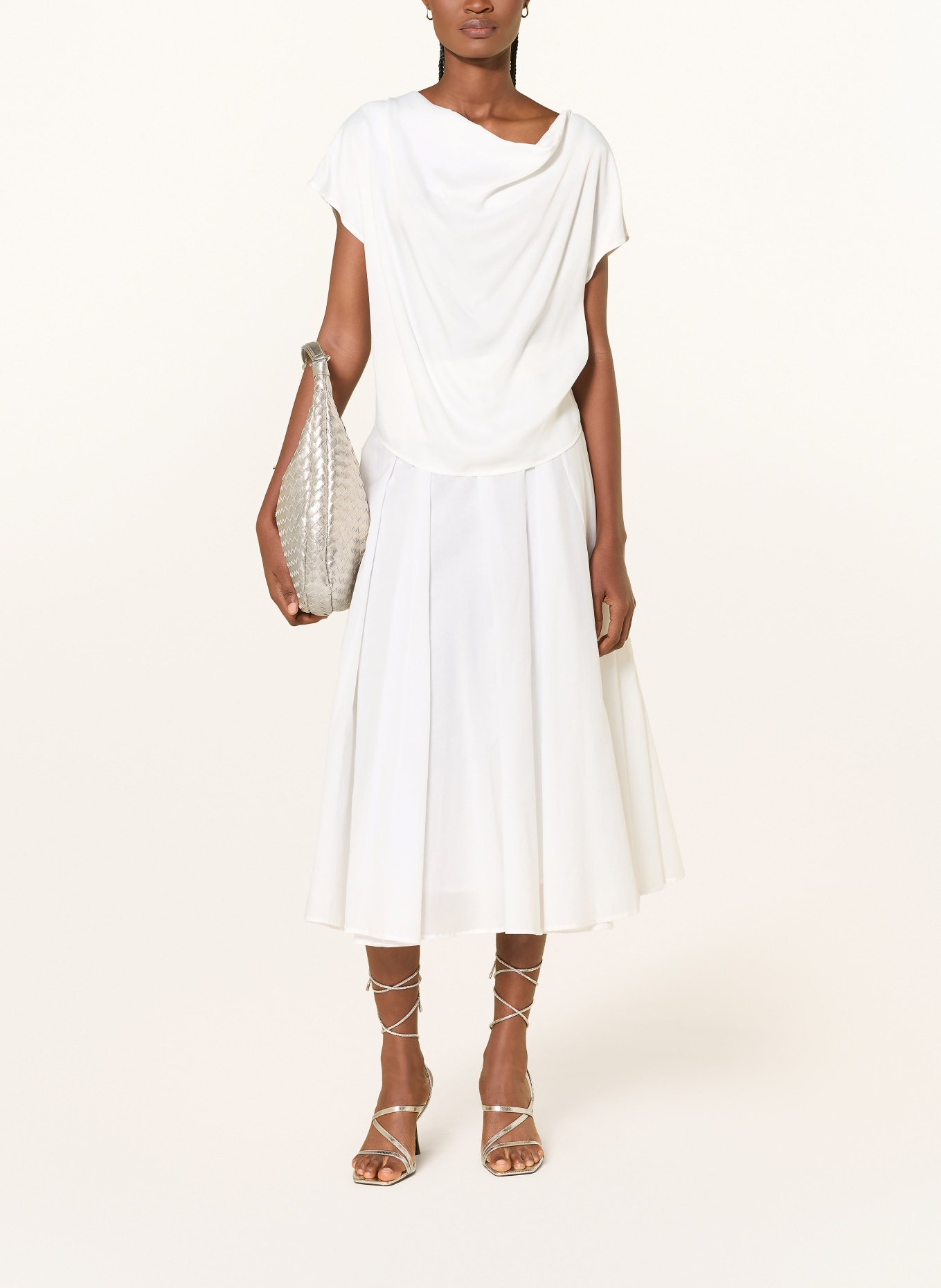 MORE & MORE Blusenshirt aus Satin: WEISS