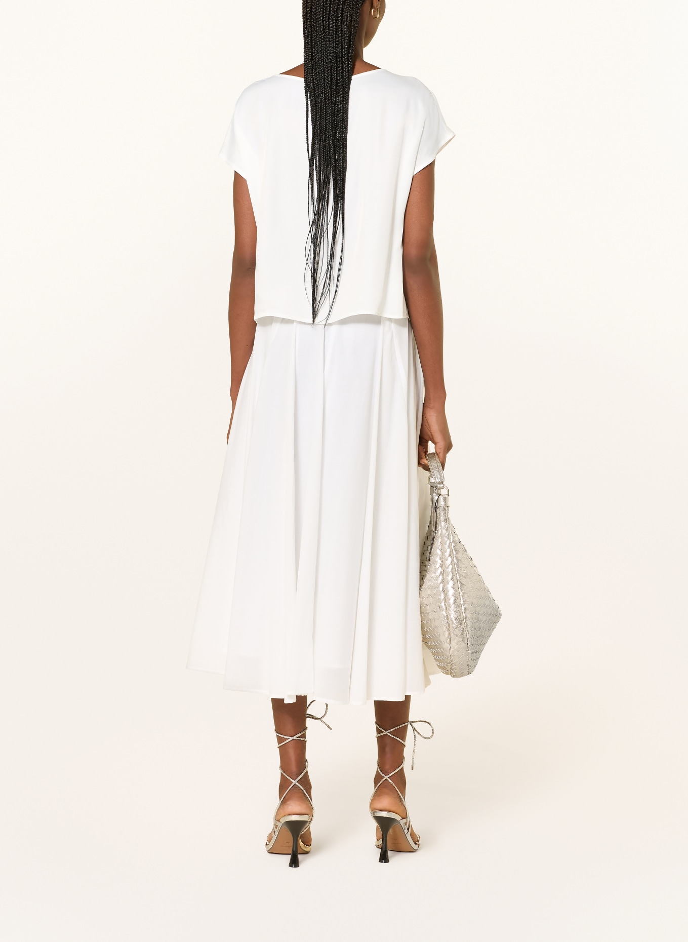 MORE & MORE Blusenshirt aus Satin: WEISS