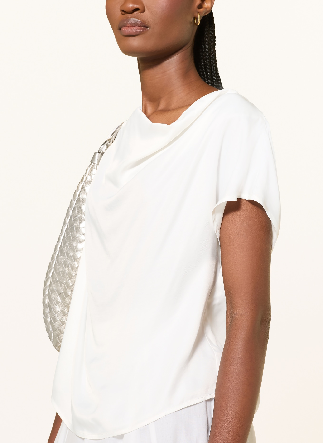 MORE & MORE Blusenshirt aus Satin: WEISS