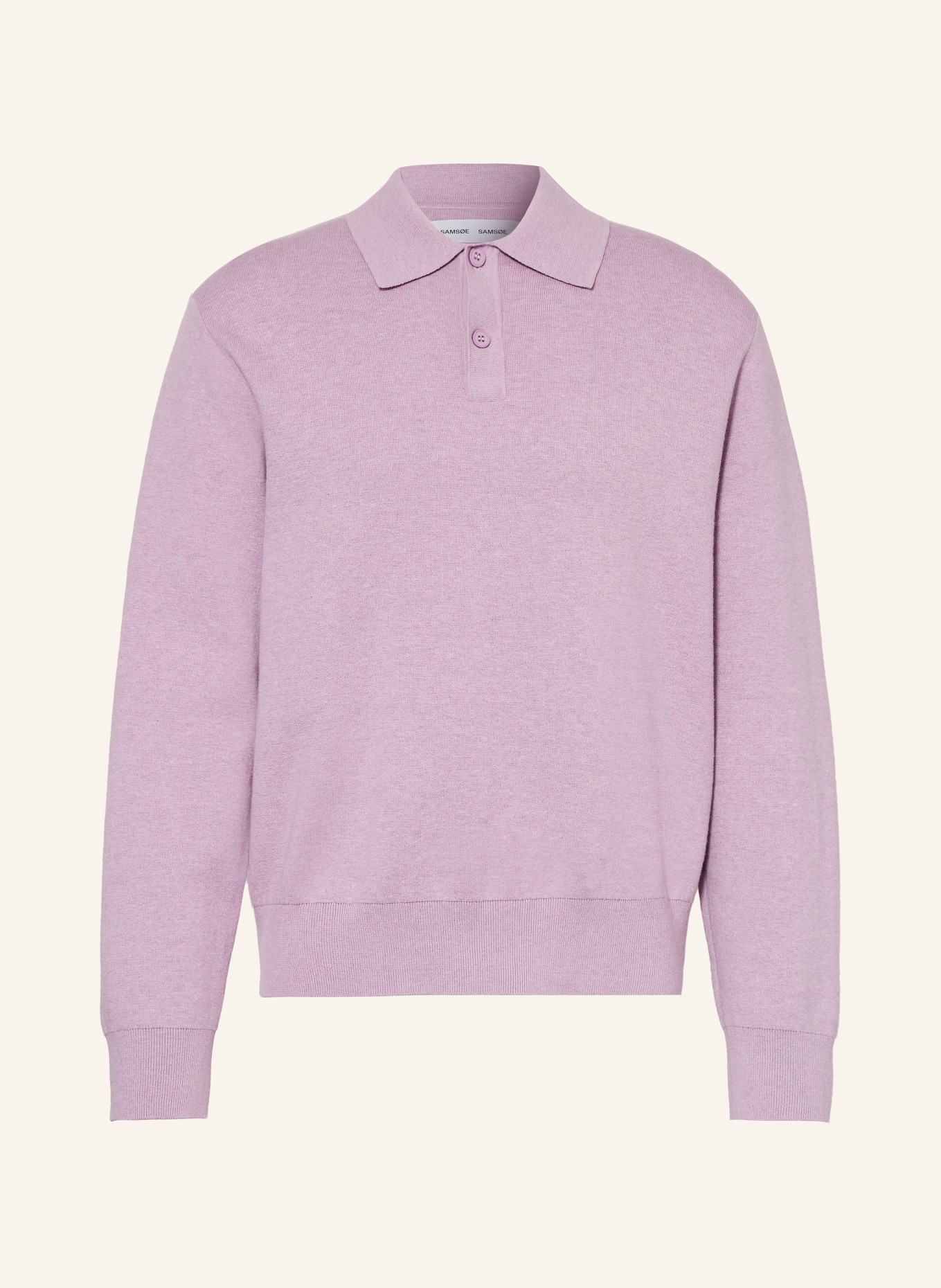 SAMSØE  SAMSØE SANINO knit polo shirt: LIGHT PURPLE