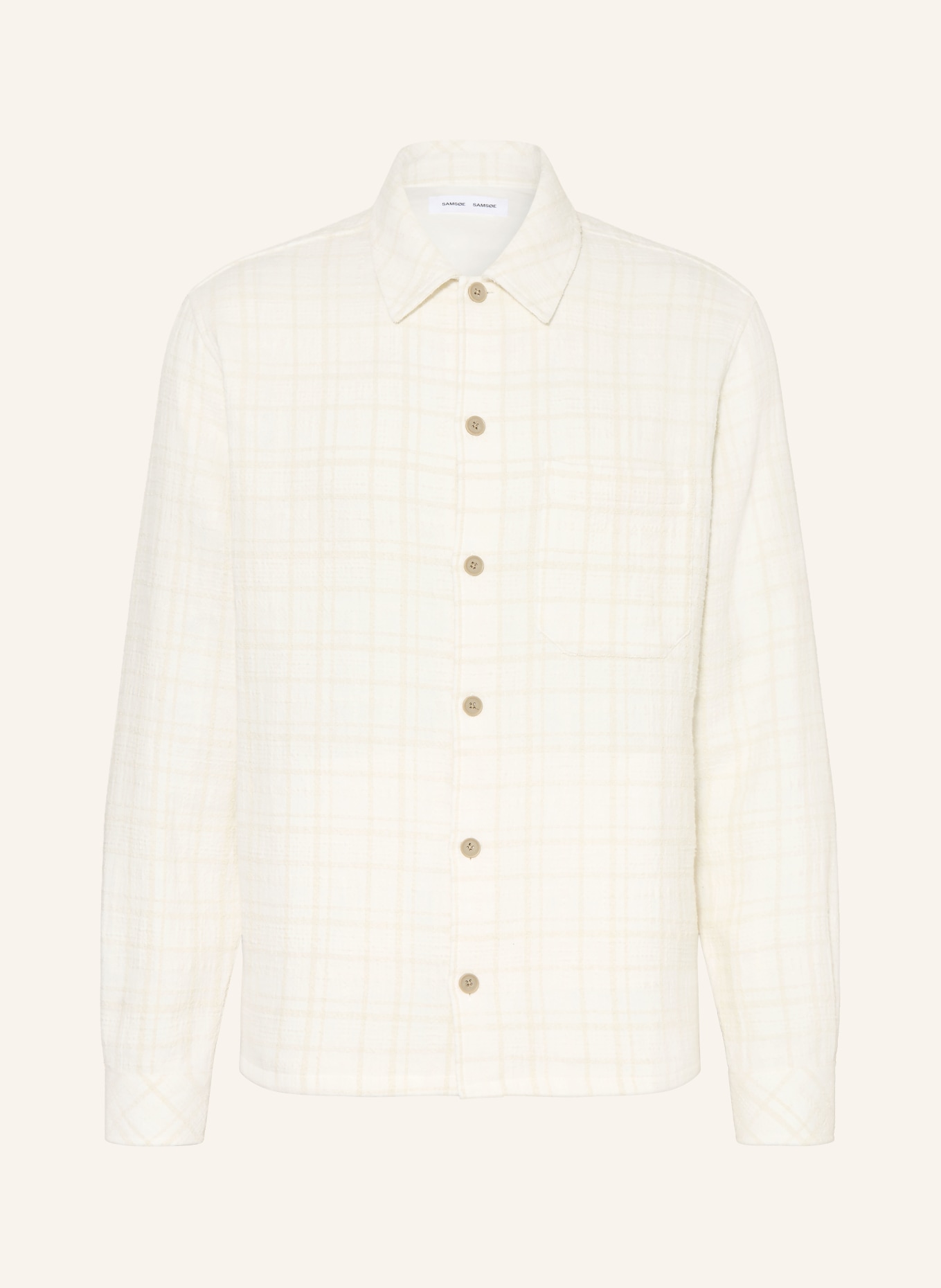 SAMSØE SAMSØE Bouclé-Overshirt SADAMON: ECRU / CREME
