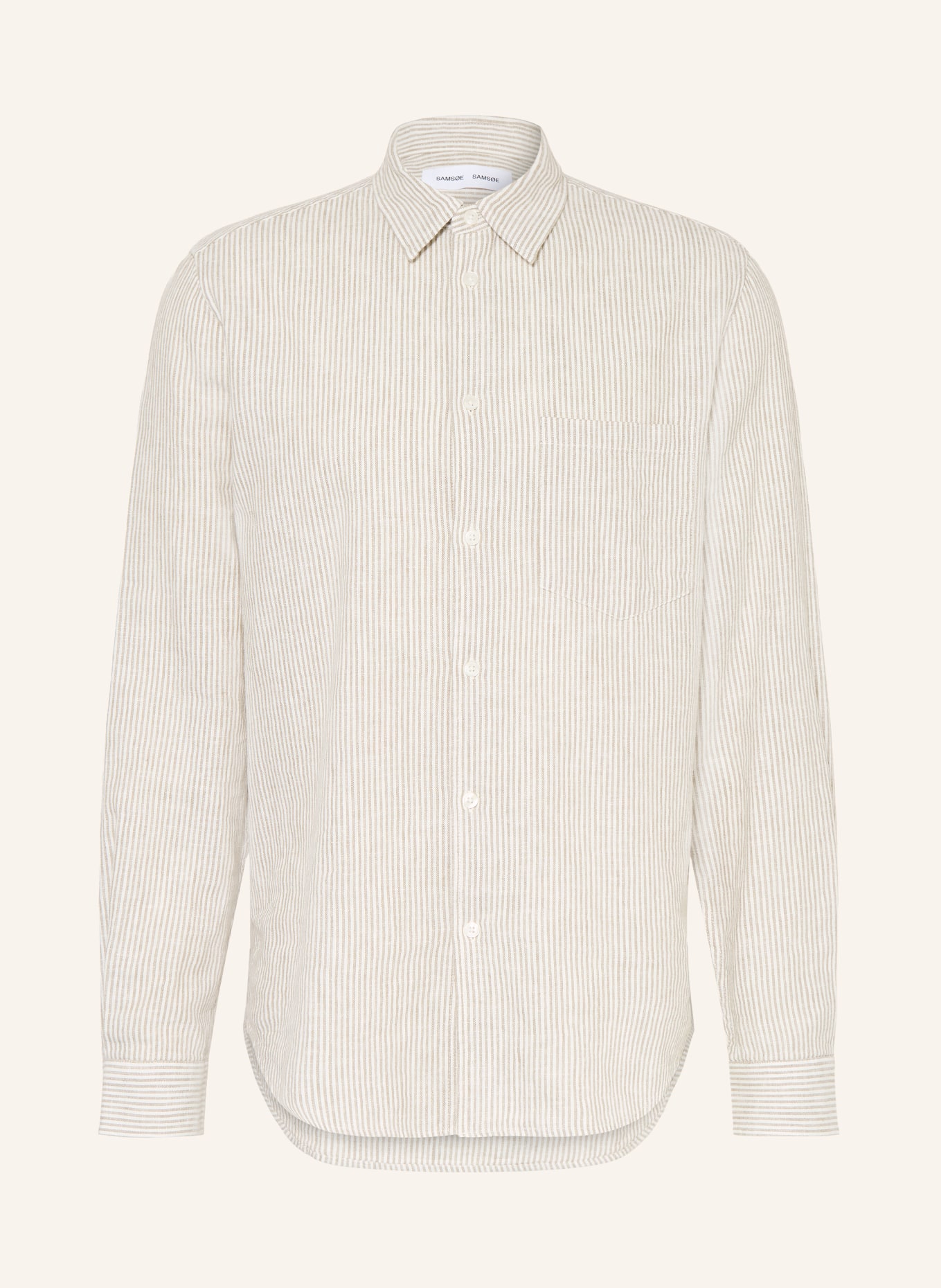 SAMSØE  SAMSØE Hemd SALIAM Comfort Fit mit Leinen: BEIGE / ECRU