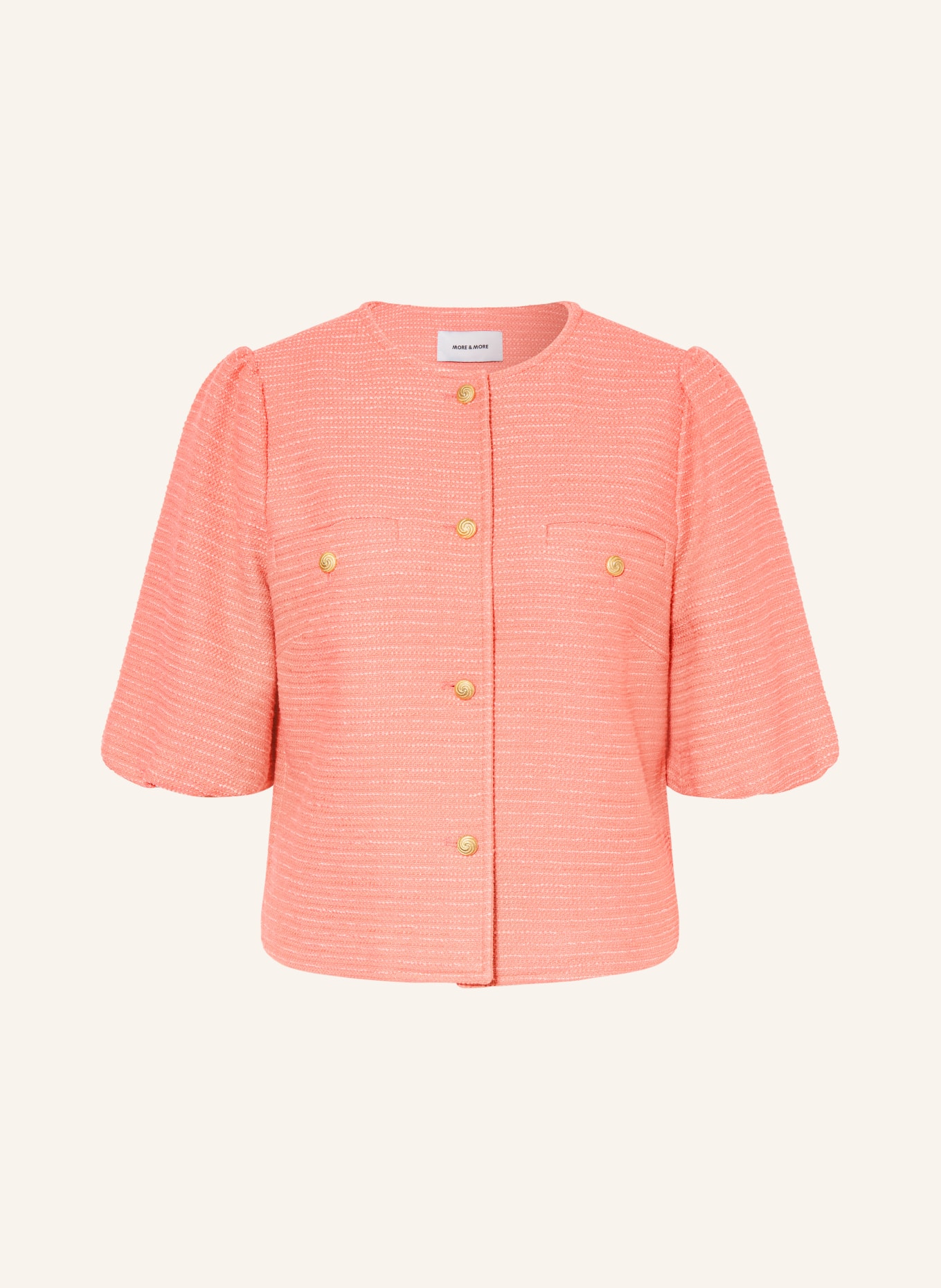 MORE & MORE Bouclé jas: LICHTROOD