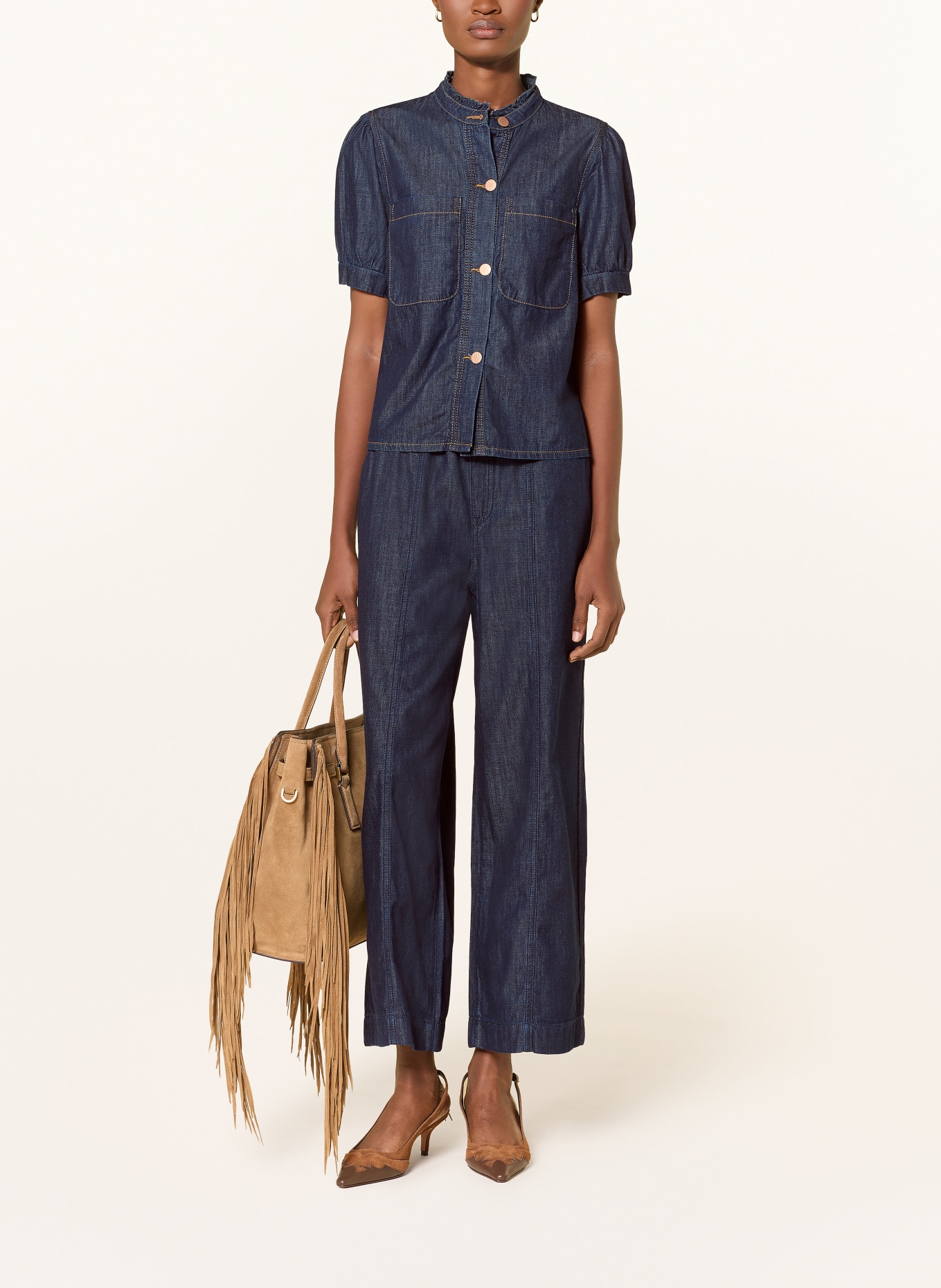 MORE & MORE denim culottes: 0963 DARK BLUE DENIM