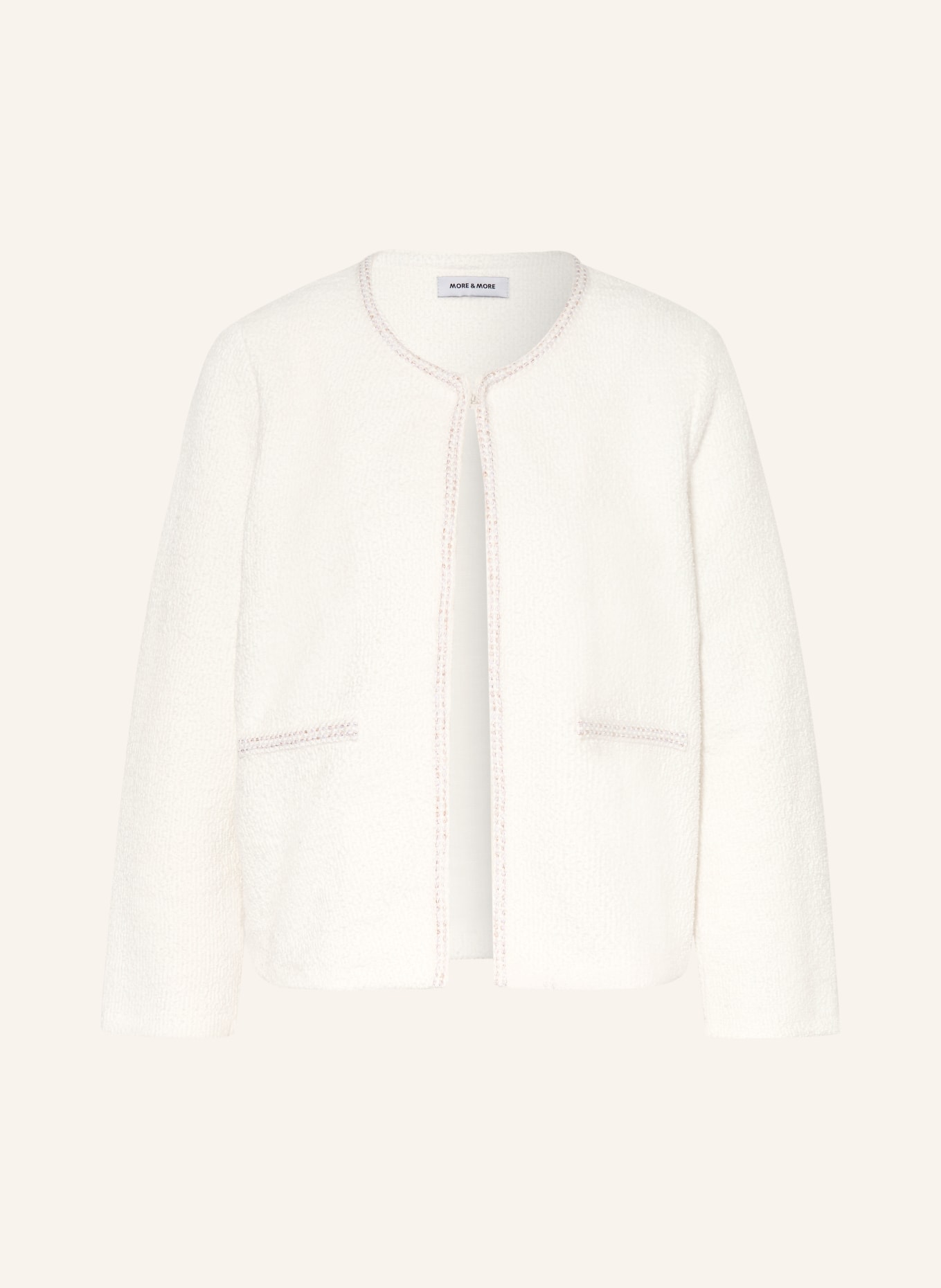 MORE & MORE Bouclé-Jacke mit Glitzergarn: ECRU