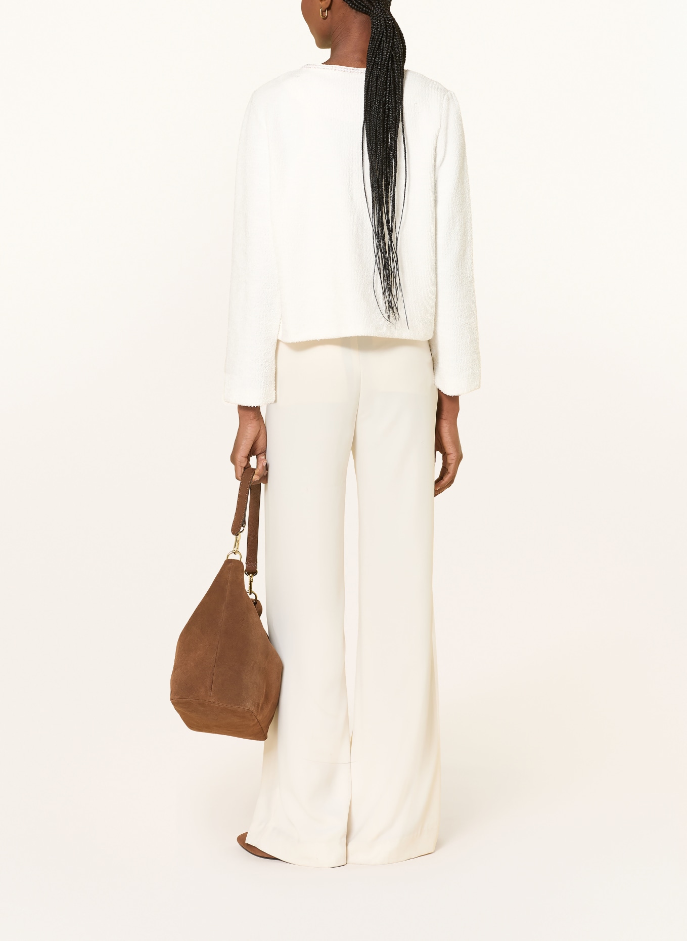 MORE & MORE Bouclé-Jacke mit Glitzergarn: ECRU