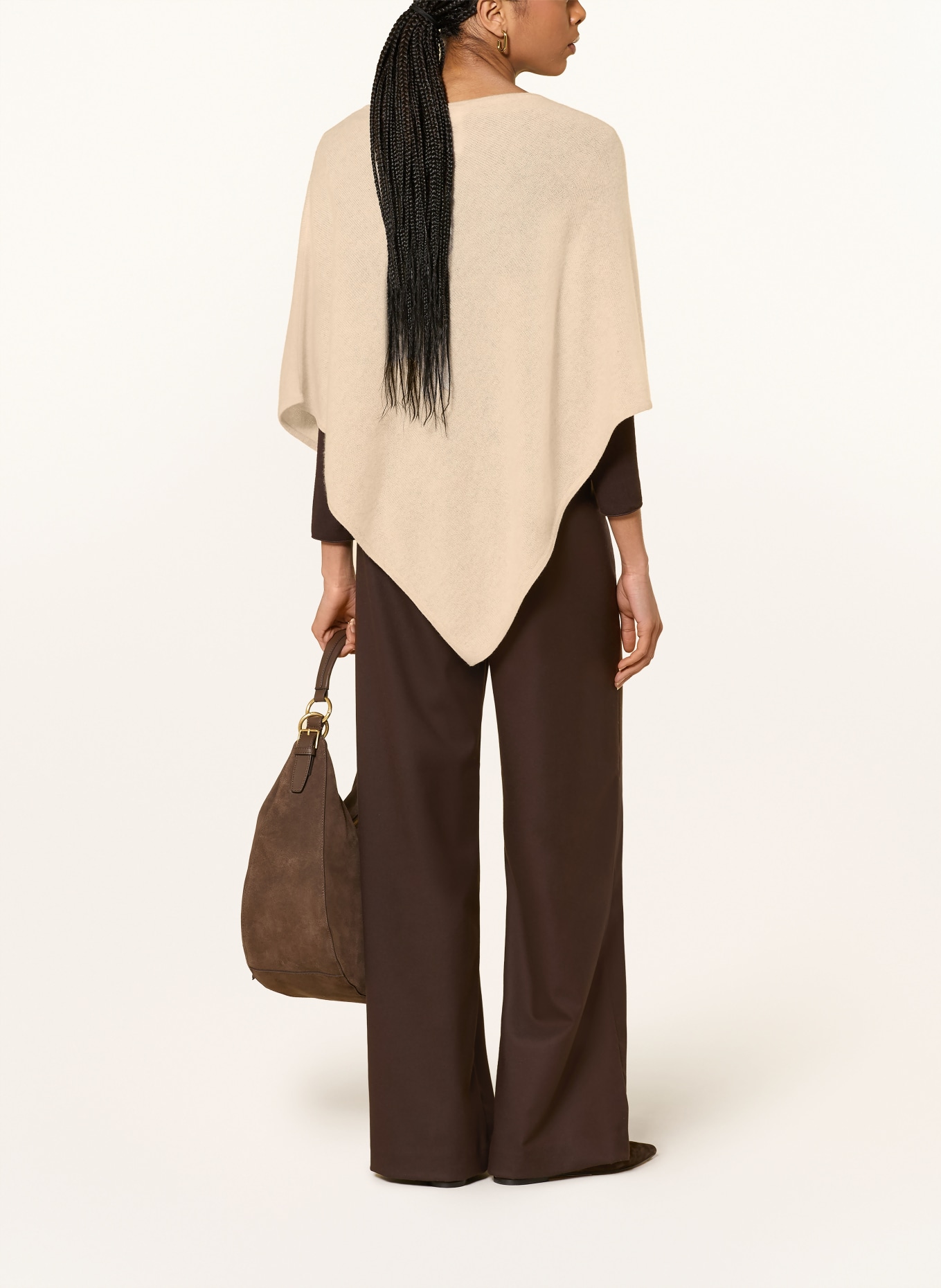 darling harbour cashmere poncho: pebble melange
