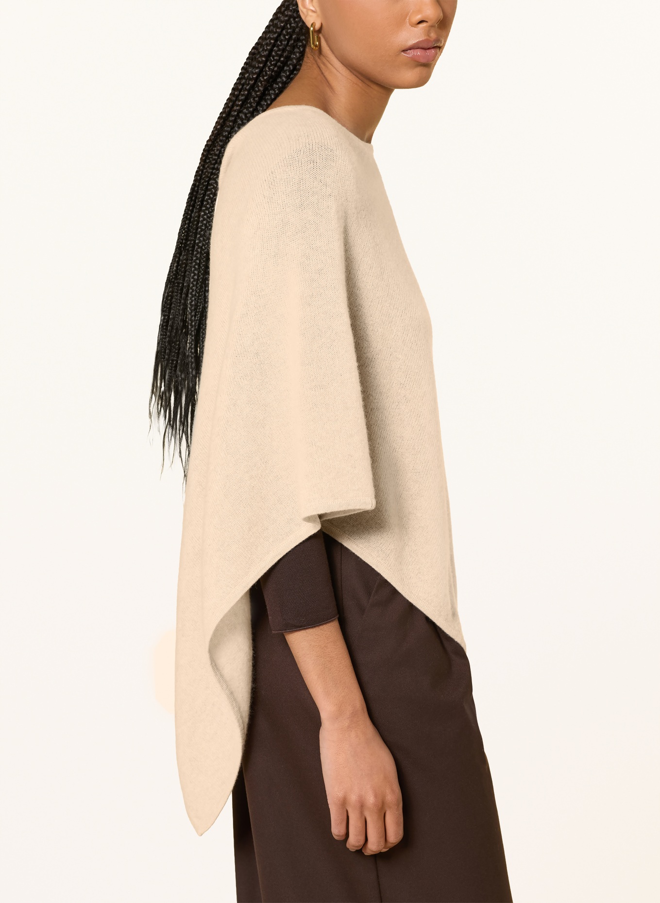 darling harbour cashmere poncho: pebble melange