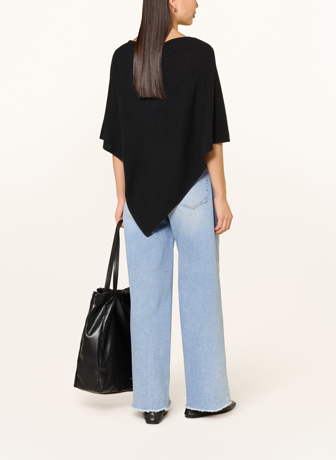 darling harbour Poncho en cachemire: BLACK