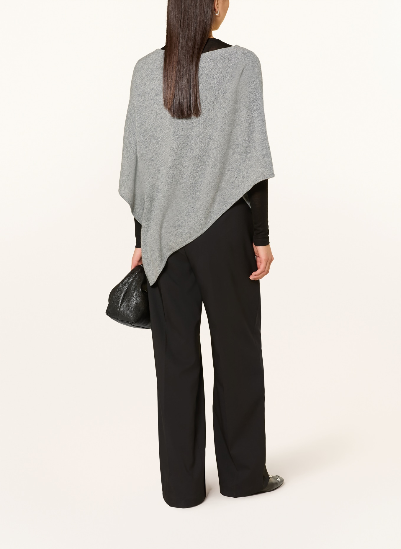 darling harbour cashmere poncho: GREY MELANGE