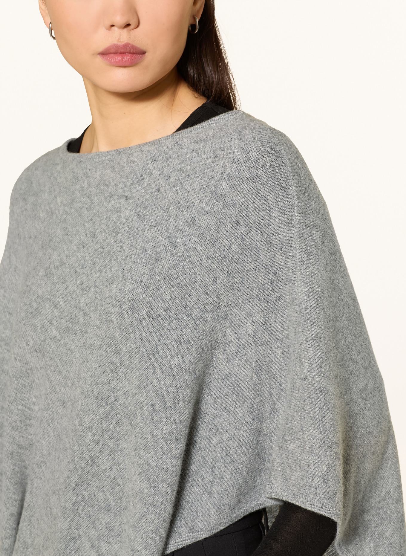darling harbour cashmere poncho: GREY MELANGE