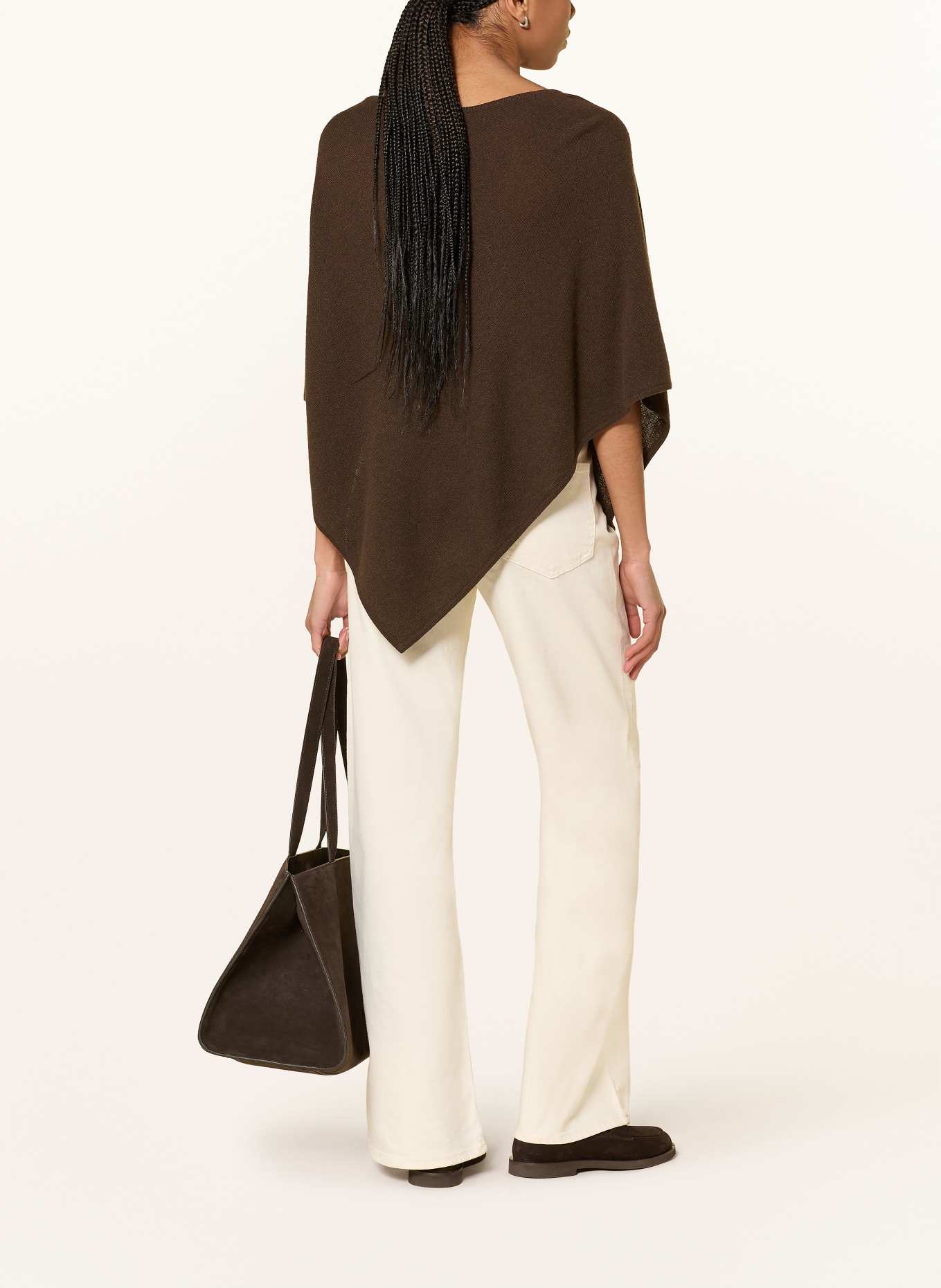 darling harbour cashmere poncho: DARK BROWN