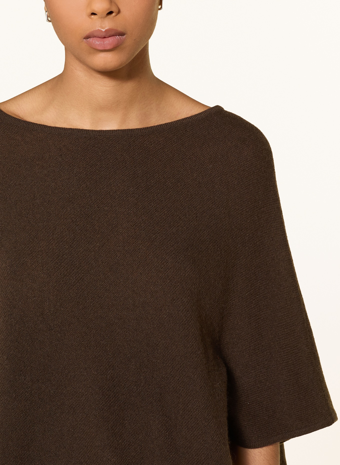 darling harbour cashmere poncho: DARK BROWN