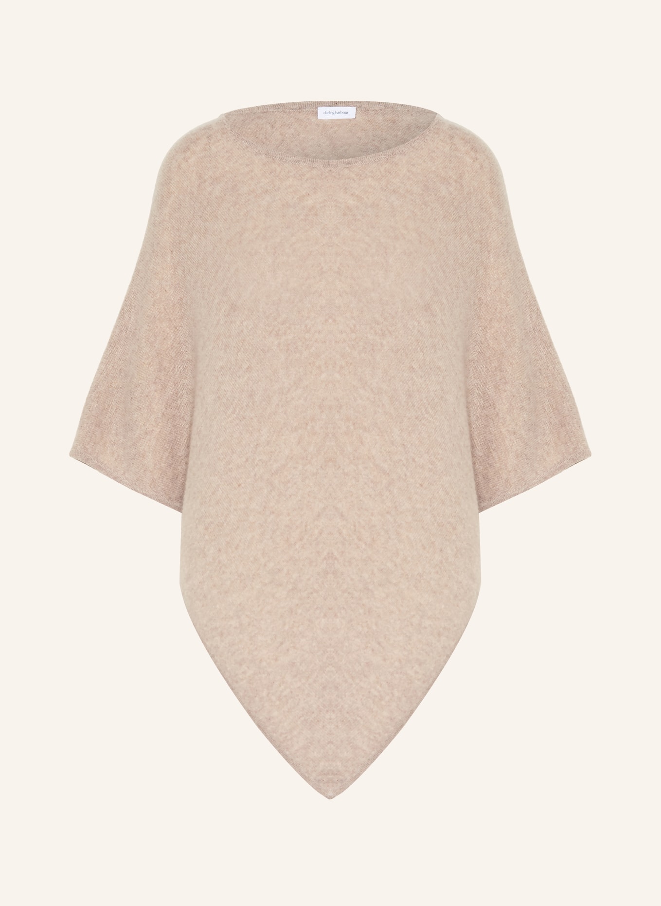 darling harbour cashmere poncho: GREIGE MELANGE