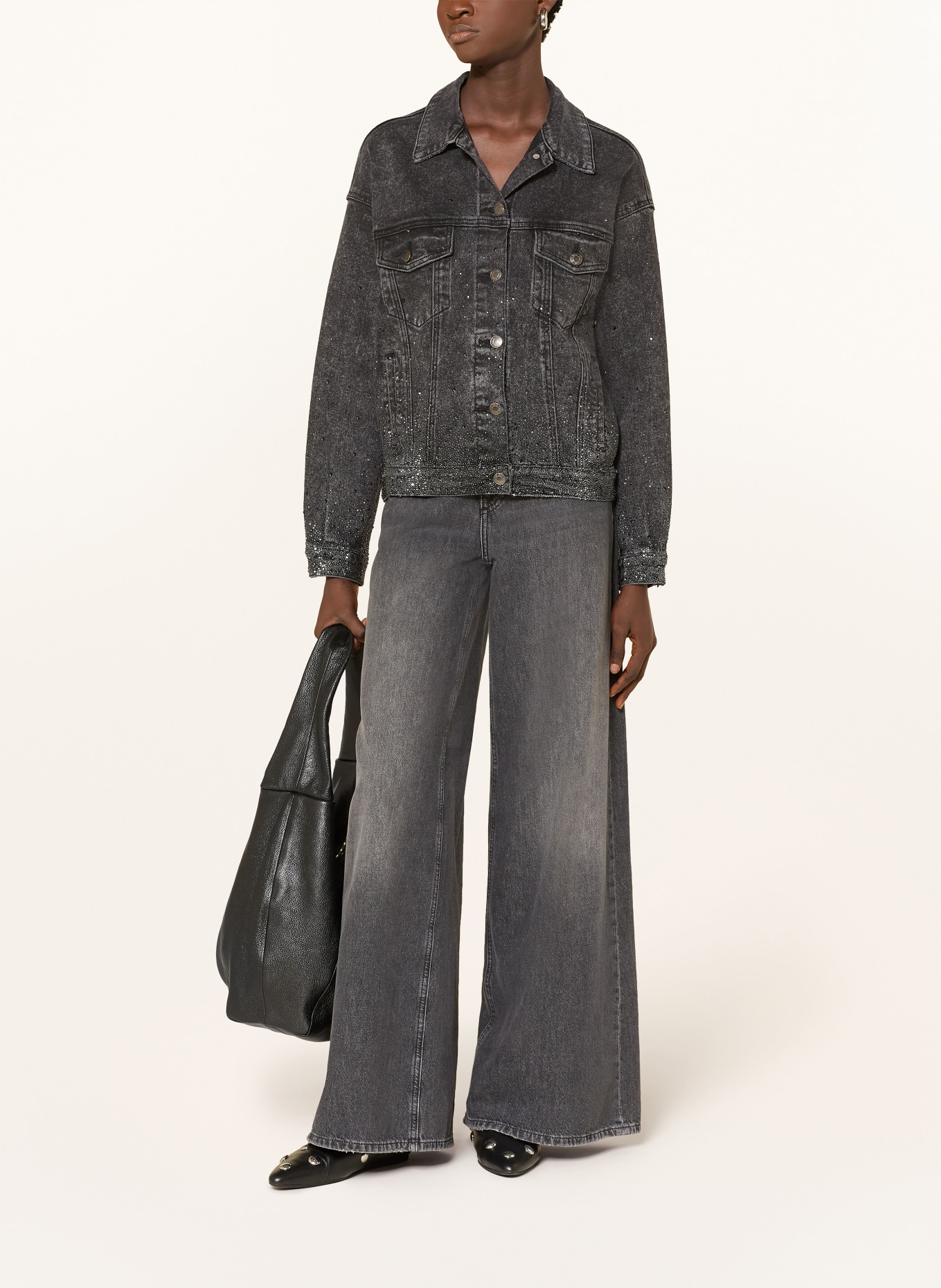 miss goodlife Kurtka dżinsowa z kamieniami ozdobnymi: 328 darkgrey