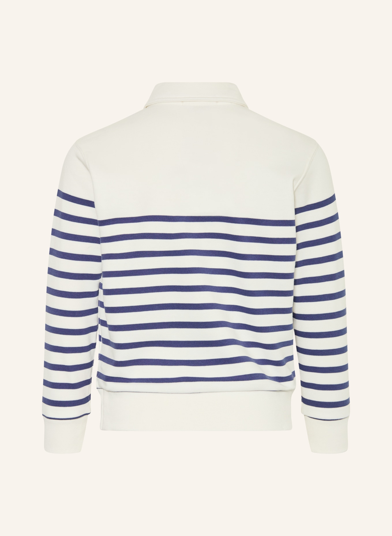 POLO RALPH LAUREN Sweat-Poloshirt: WEISS / DUNKELBLAU