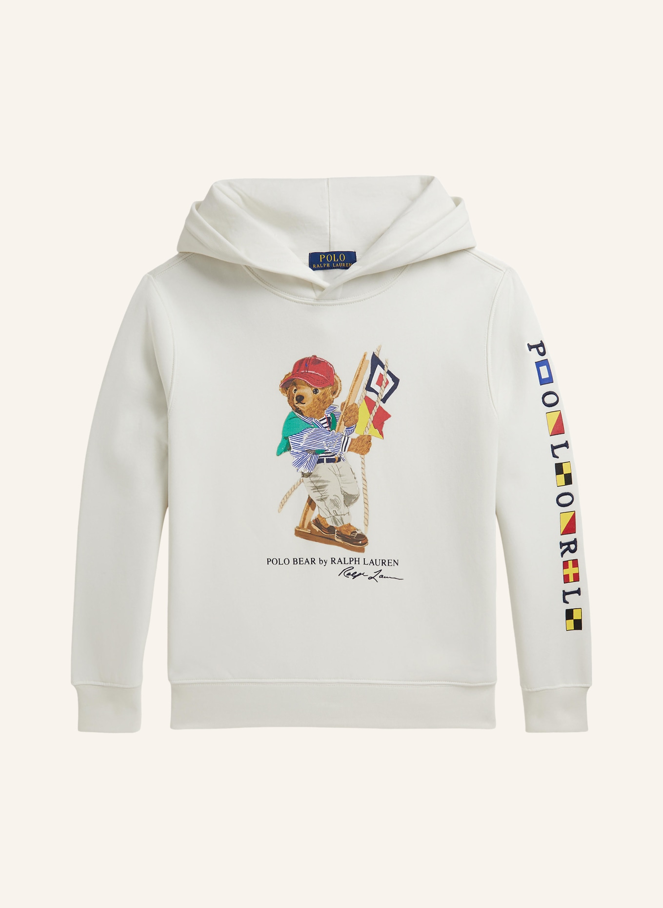 POLO RALPH LAUREN Hoodie: ECRU / ROT / GELB