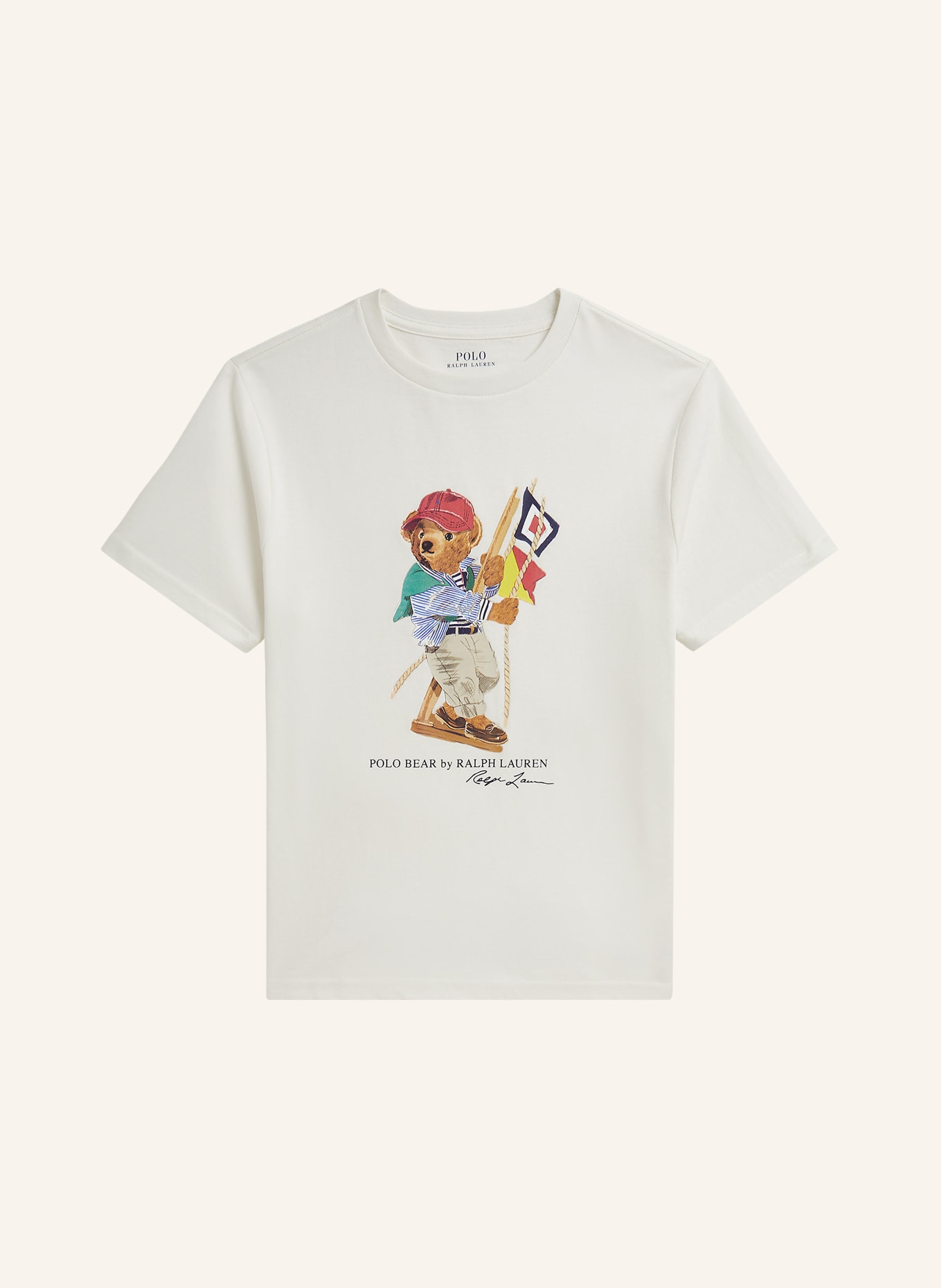 POLO RALPH LAUREN T-Shirt: ECRU / ROT / GELB