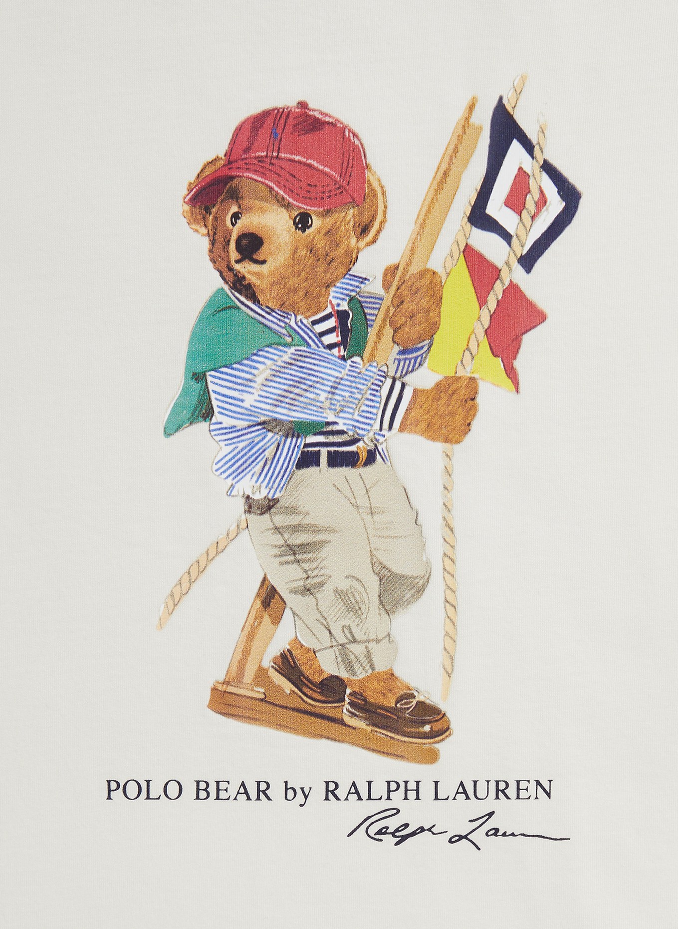 POLO RALPH LAUREN T-Shirt: ECRU / ROT / GELB
